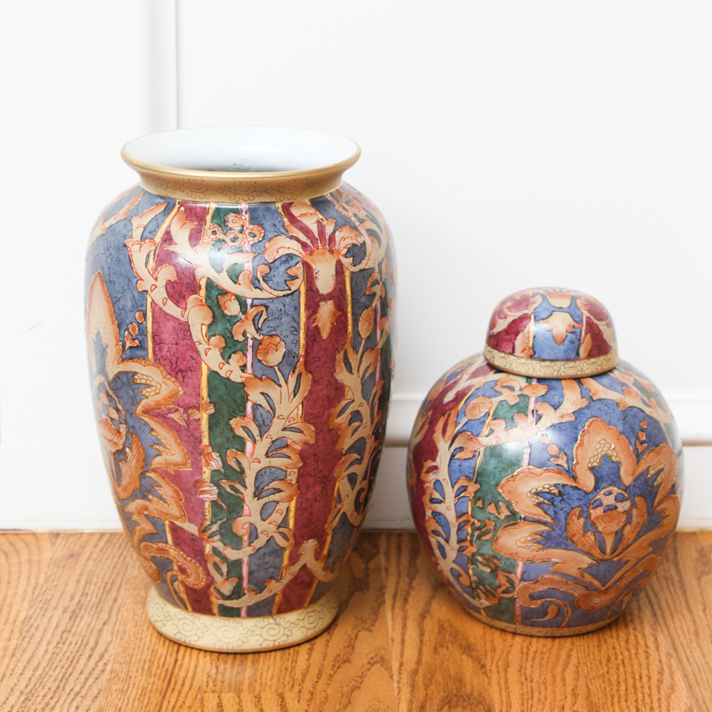 Chinese Porcelain Vase and Ginger Jar