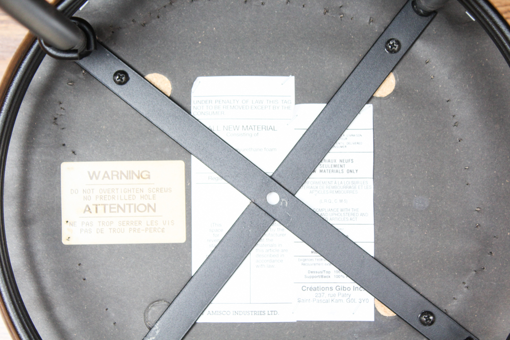 Four Wrought Iron and Leatherette Stools by Créations Gibo