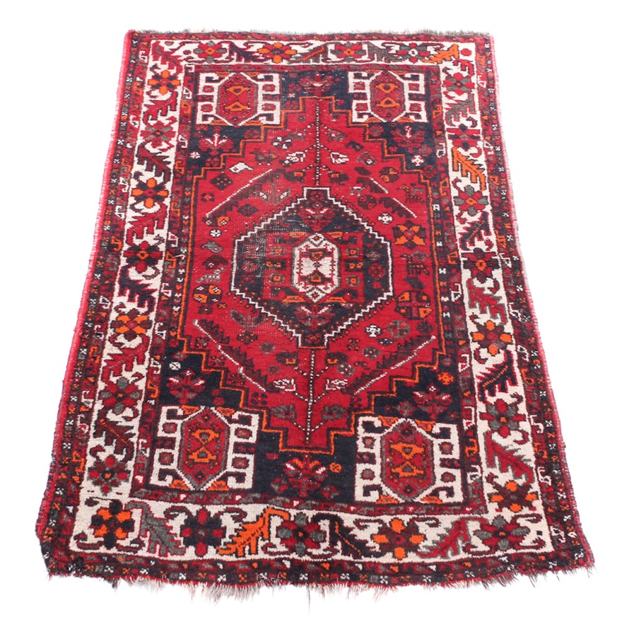 Antique Hand Knotted Persian Shiraz Rug