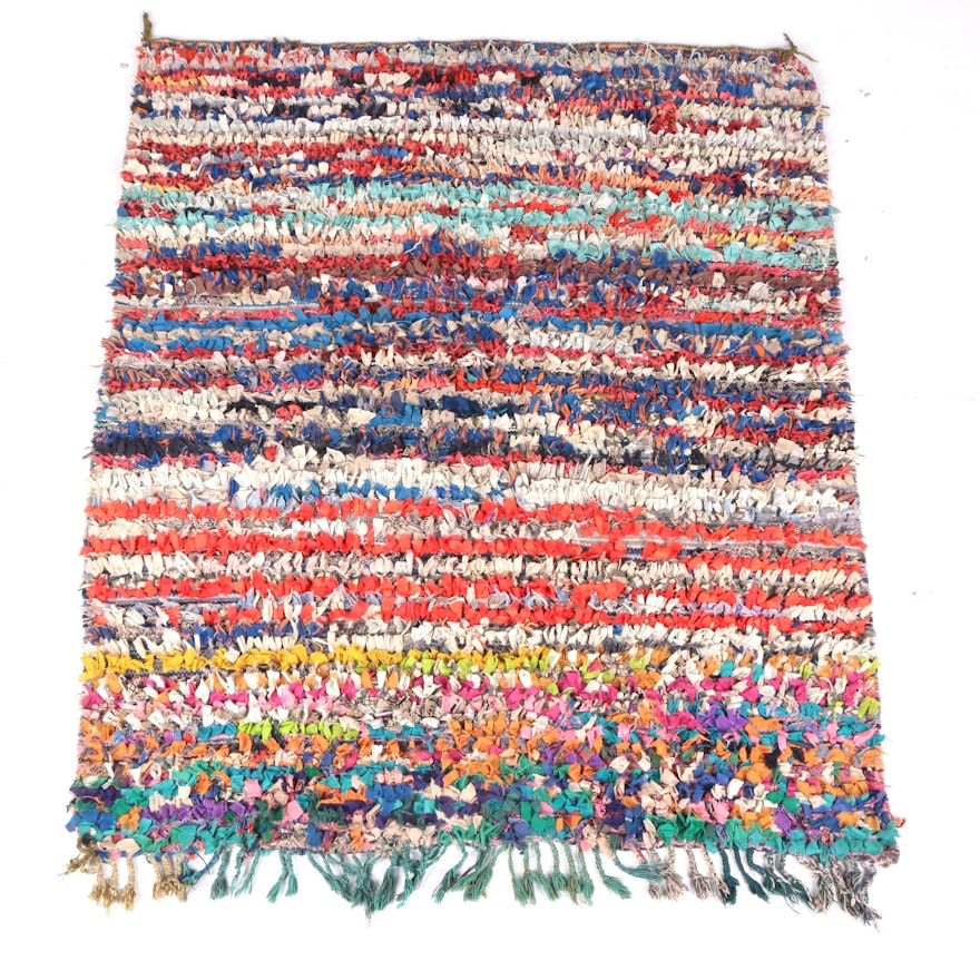 Handwoven Moroccan Berber Boucherouite Area Rug