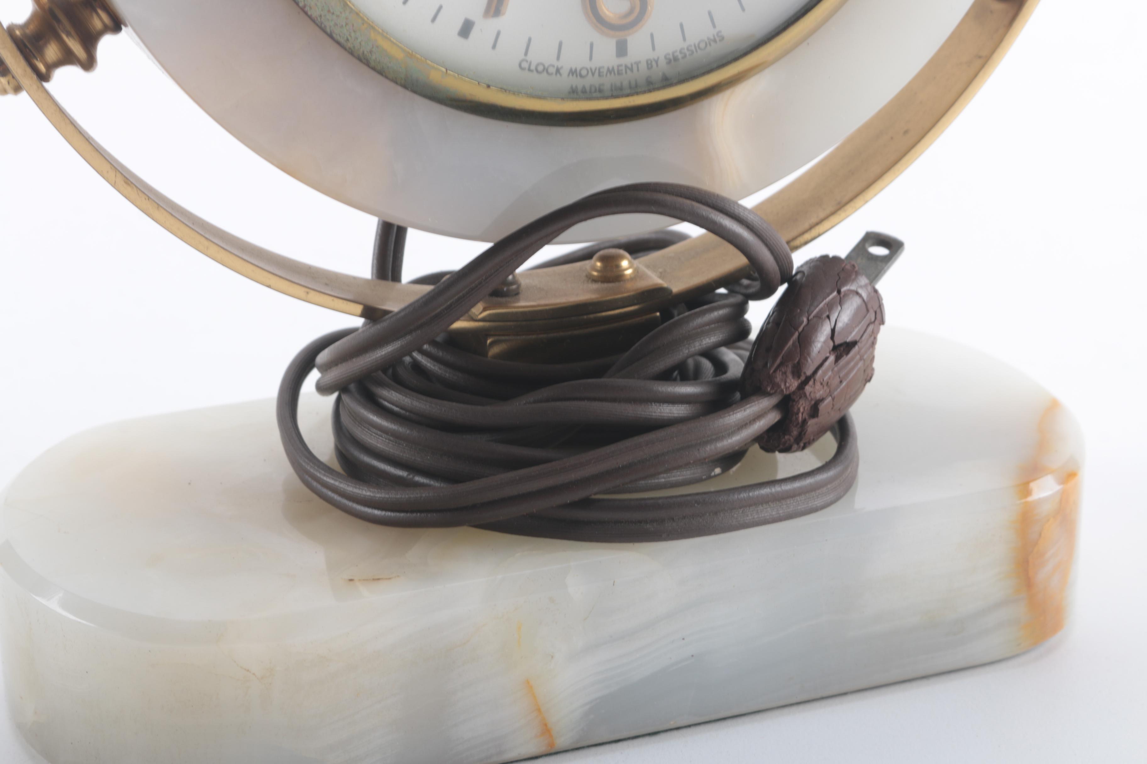 Vintage Mid-Century Marble Desk Clock