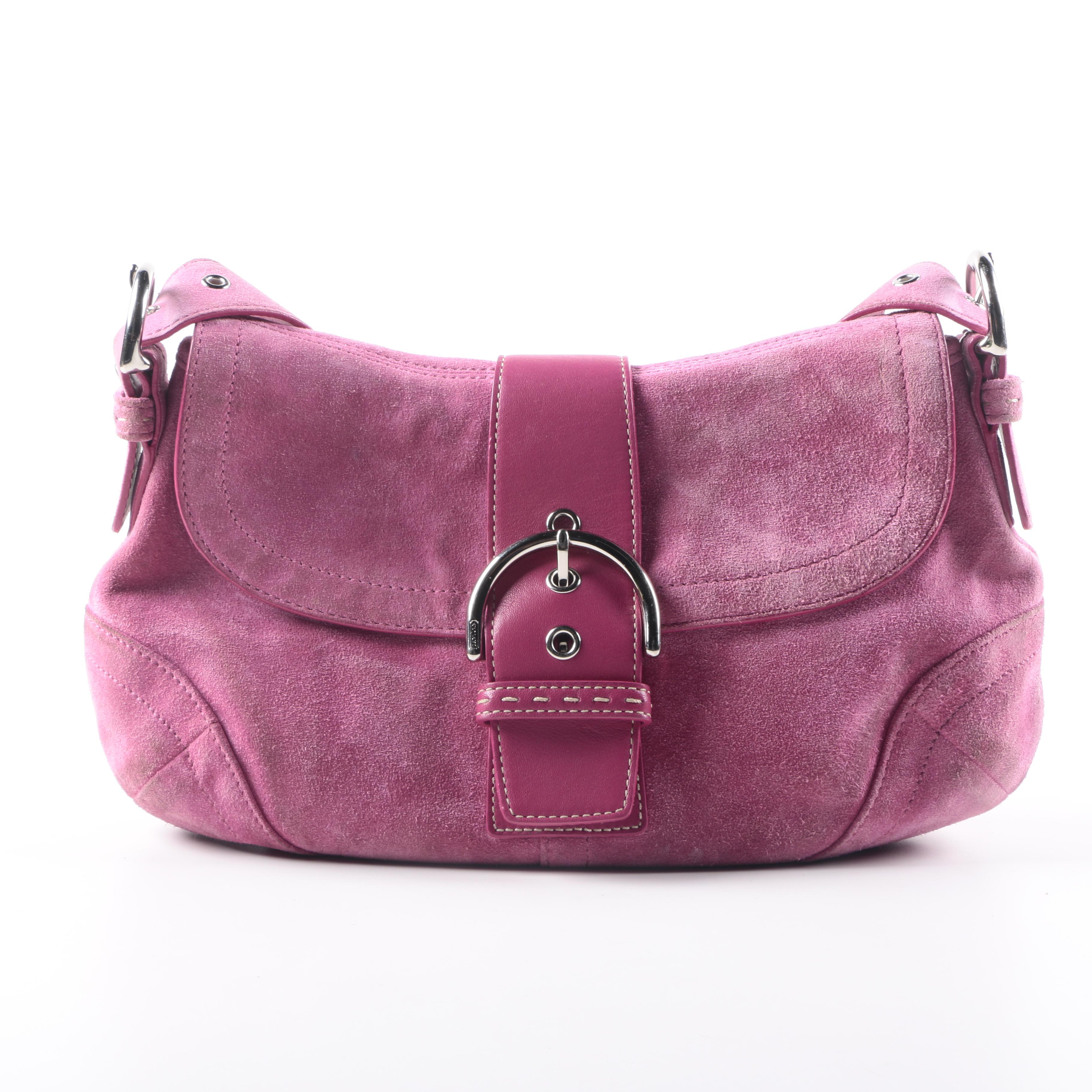 Coach Pink Suede Purse and Wallet