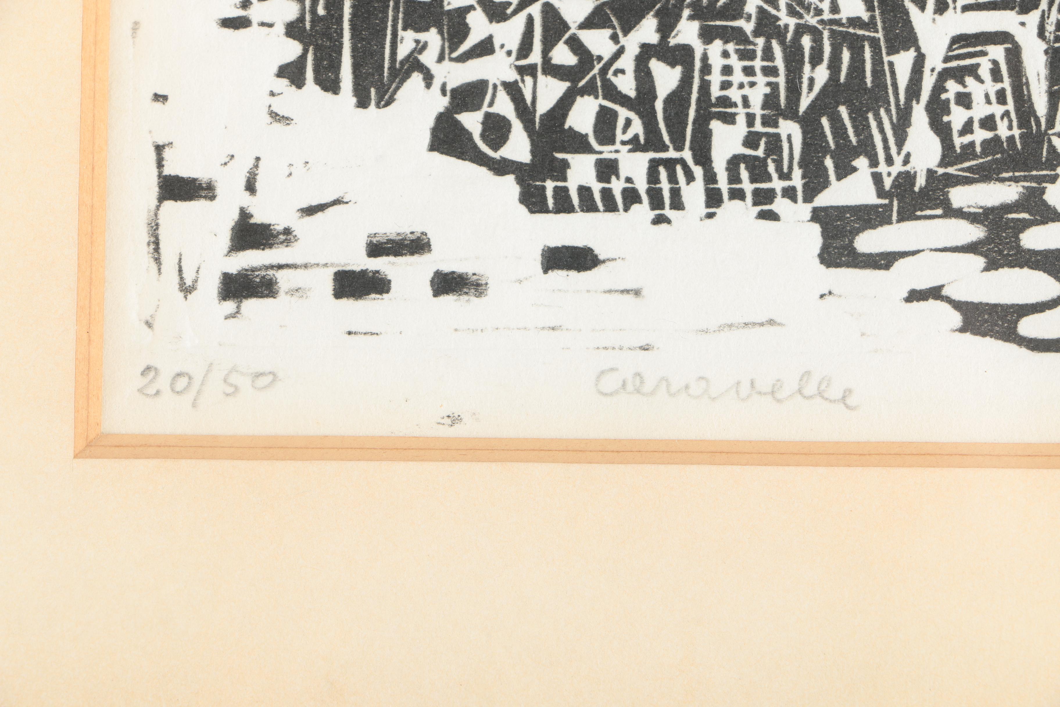 Signed Limited Edition Abstract Woodblock Print