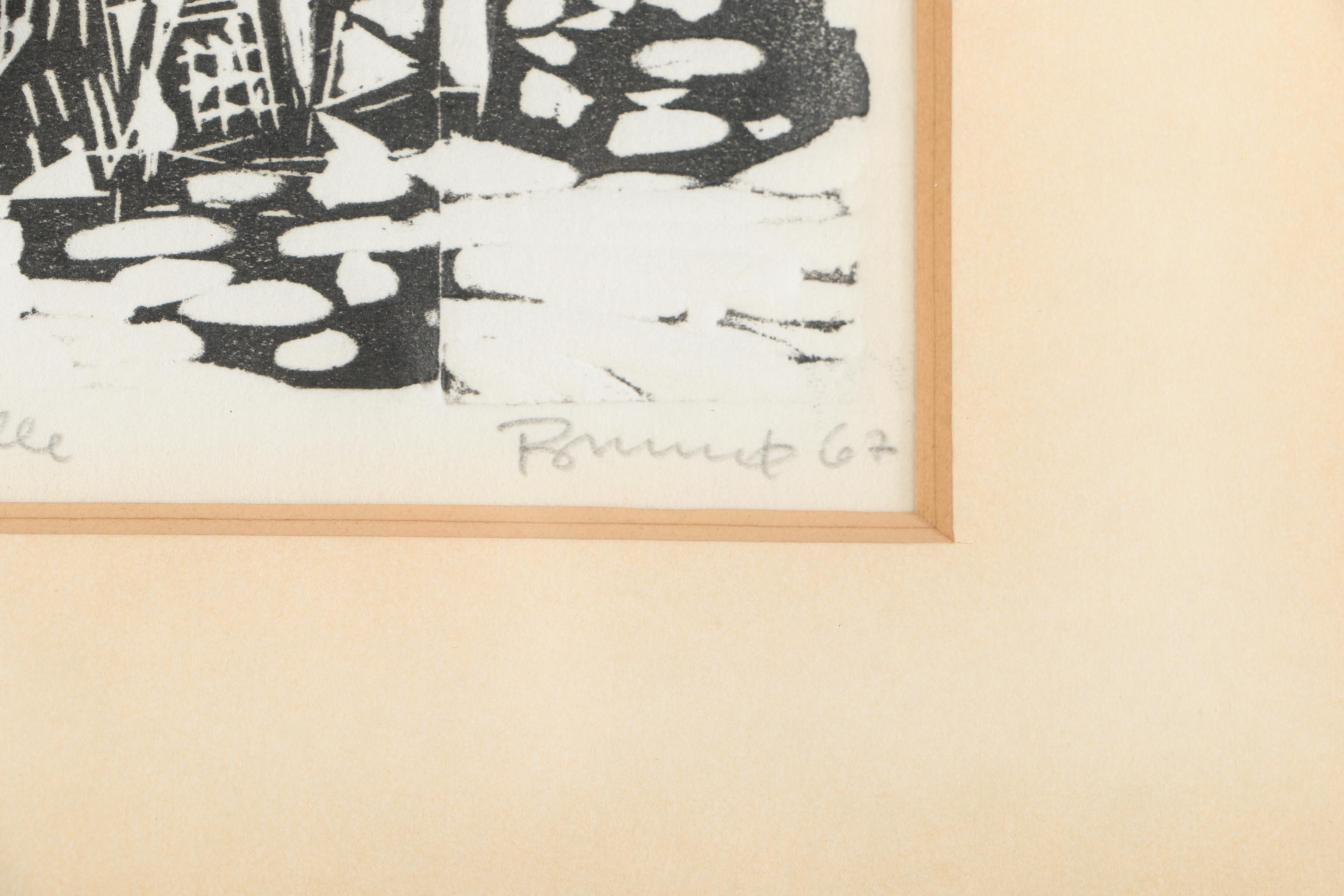 Signed Limited Edition Abstract Woodblock Print