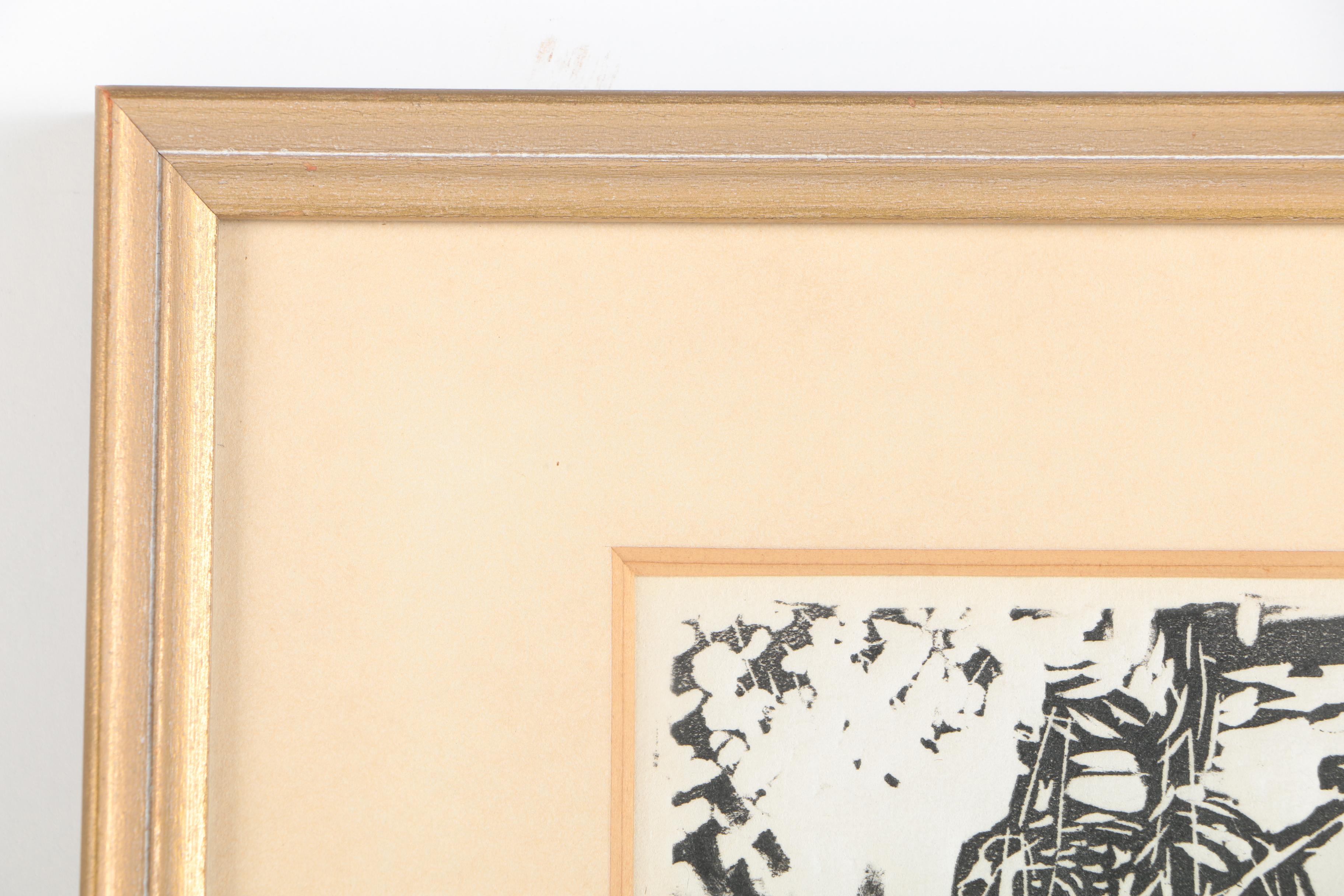 Signed Limited Edition Abstract Woodblock Print
