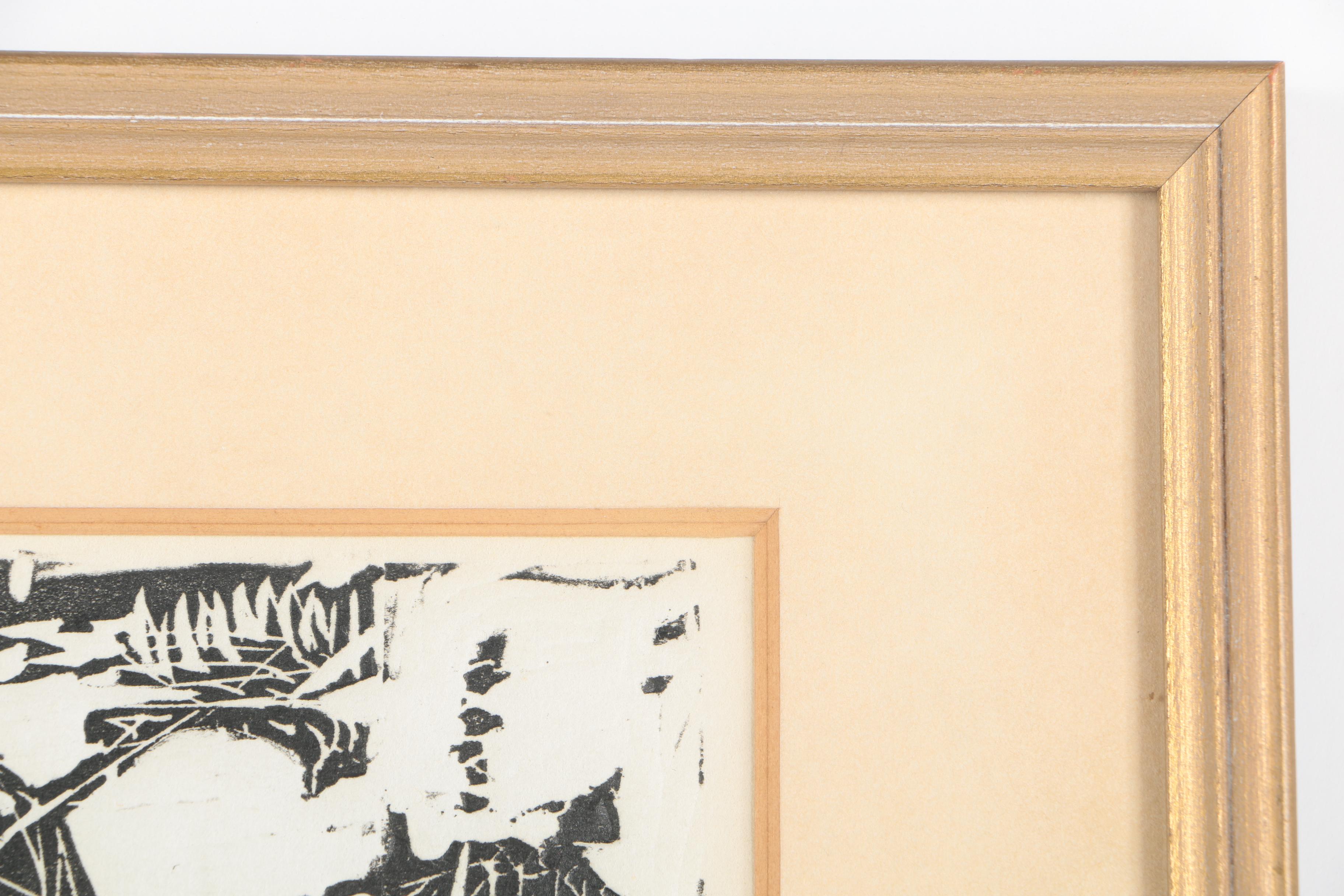 Signed Limited Edition Abstract Woodblock Print