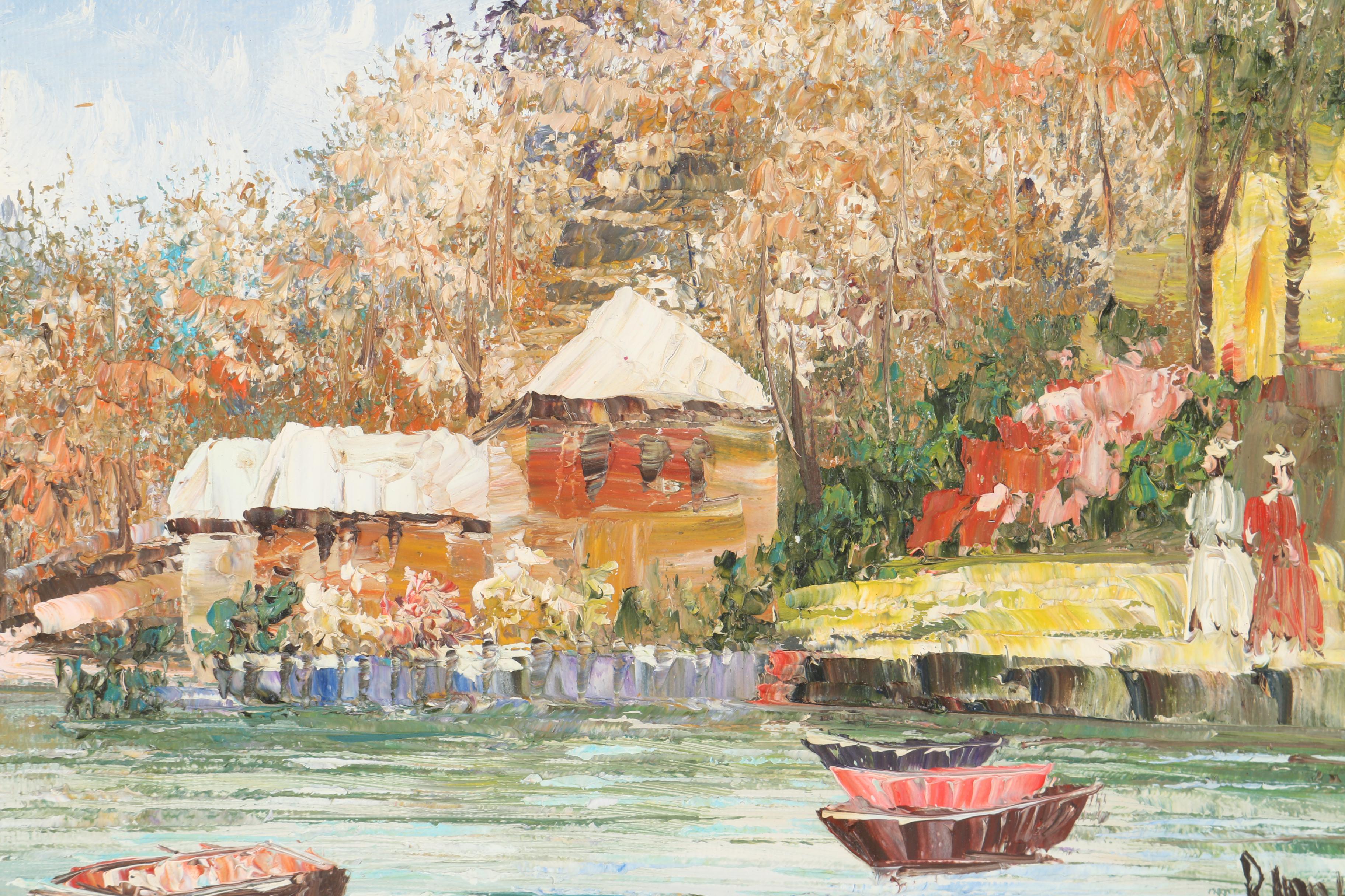 Burnett Oil Painting On Canvas of Harbor Scene