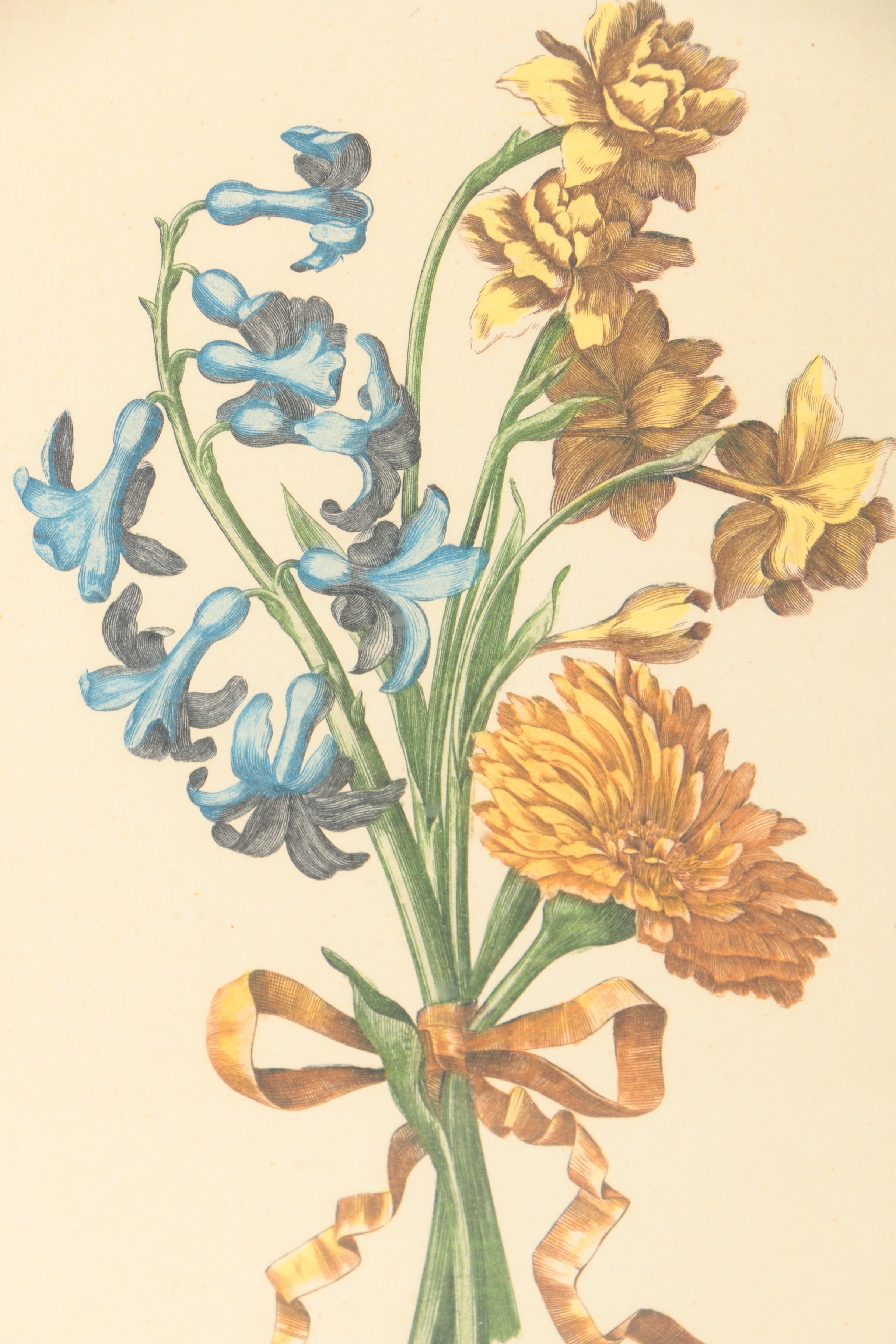 Paris Etching Society Avril Botanical Intaglio Prints on Paper