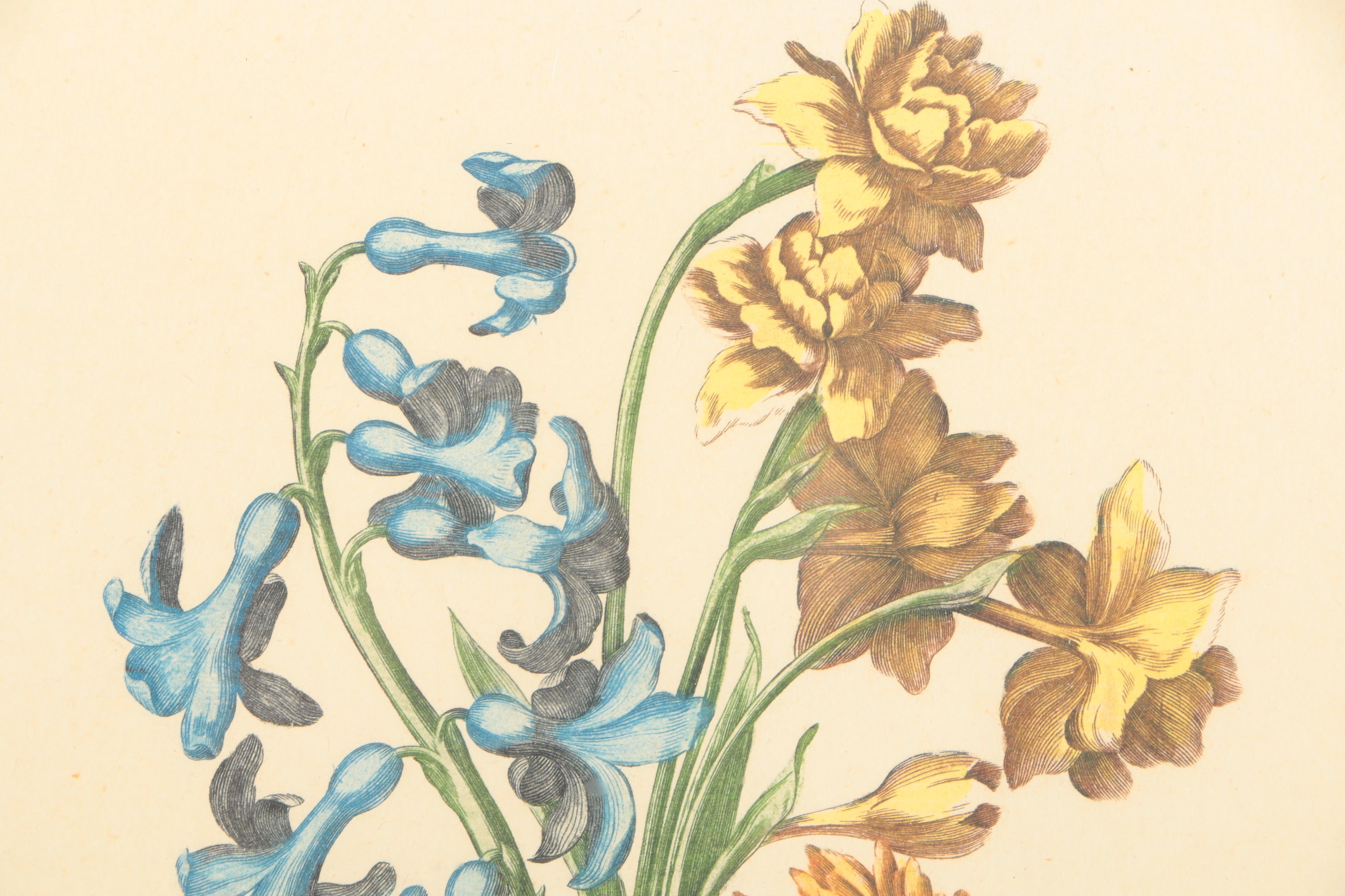 Paris Etching Society Avril Botanical Intaglio Prints on Paper