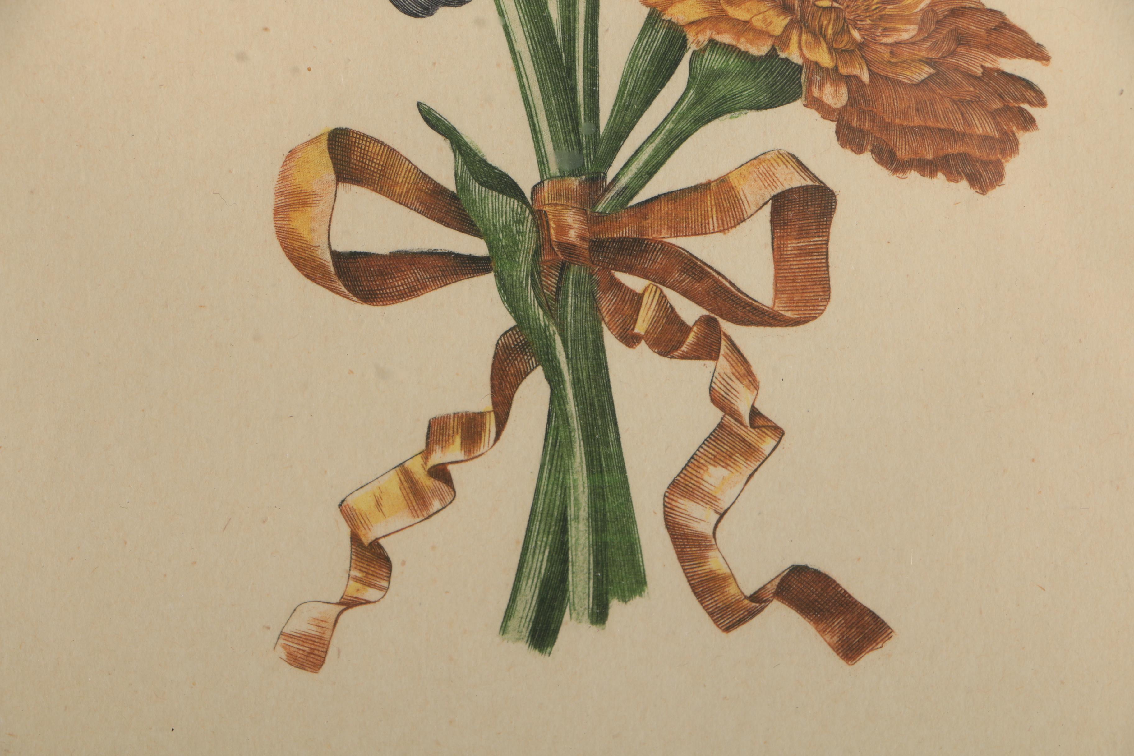 Paris Etching Society Avril Botanical Intaglio Prints on Paper