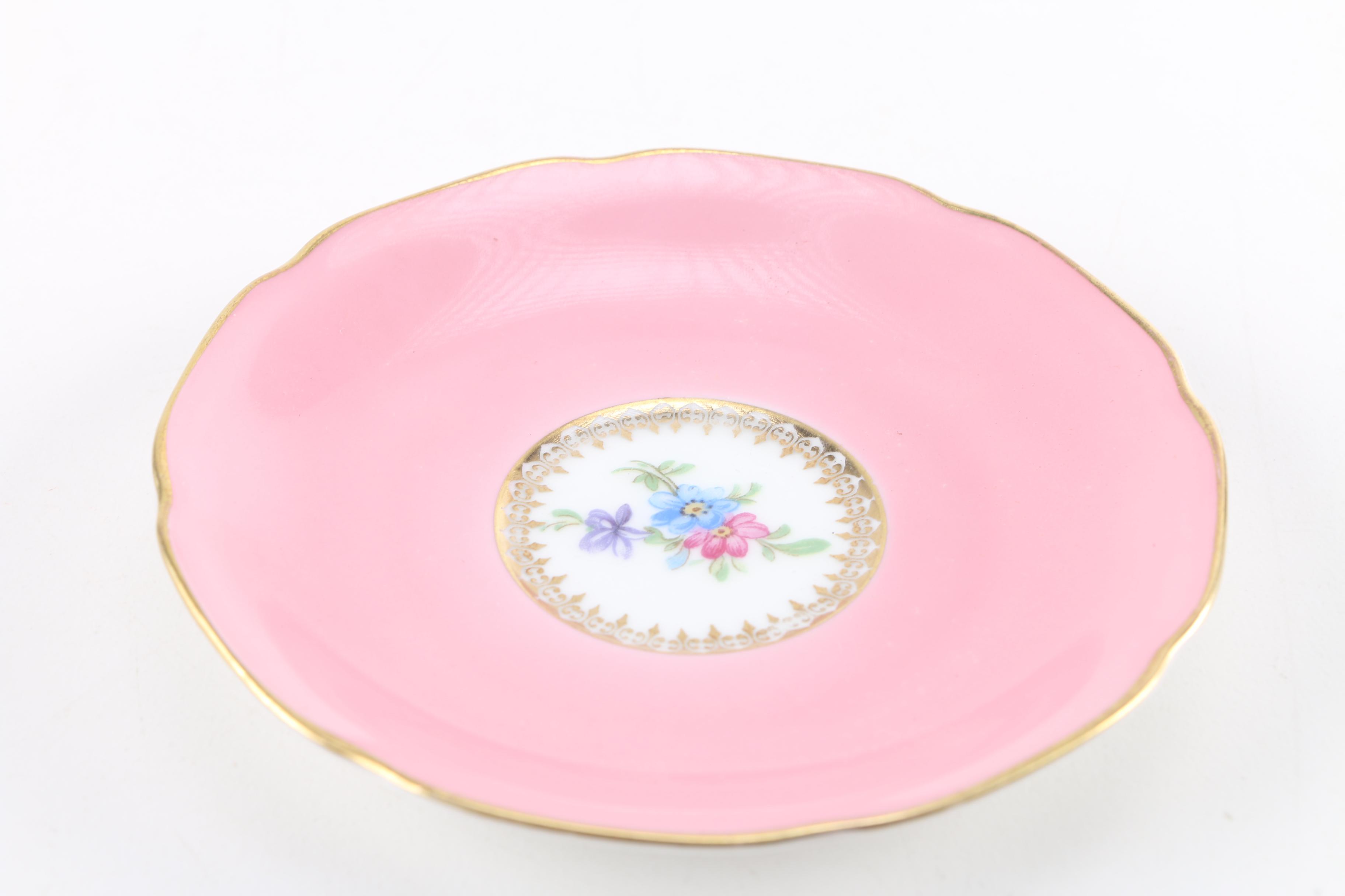 Decorative Porcelain Tea Cups and Saucers Including Tishenreuth