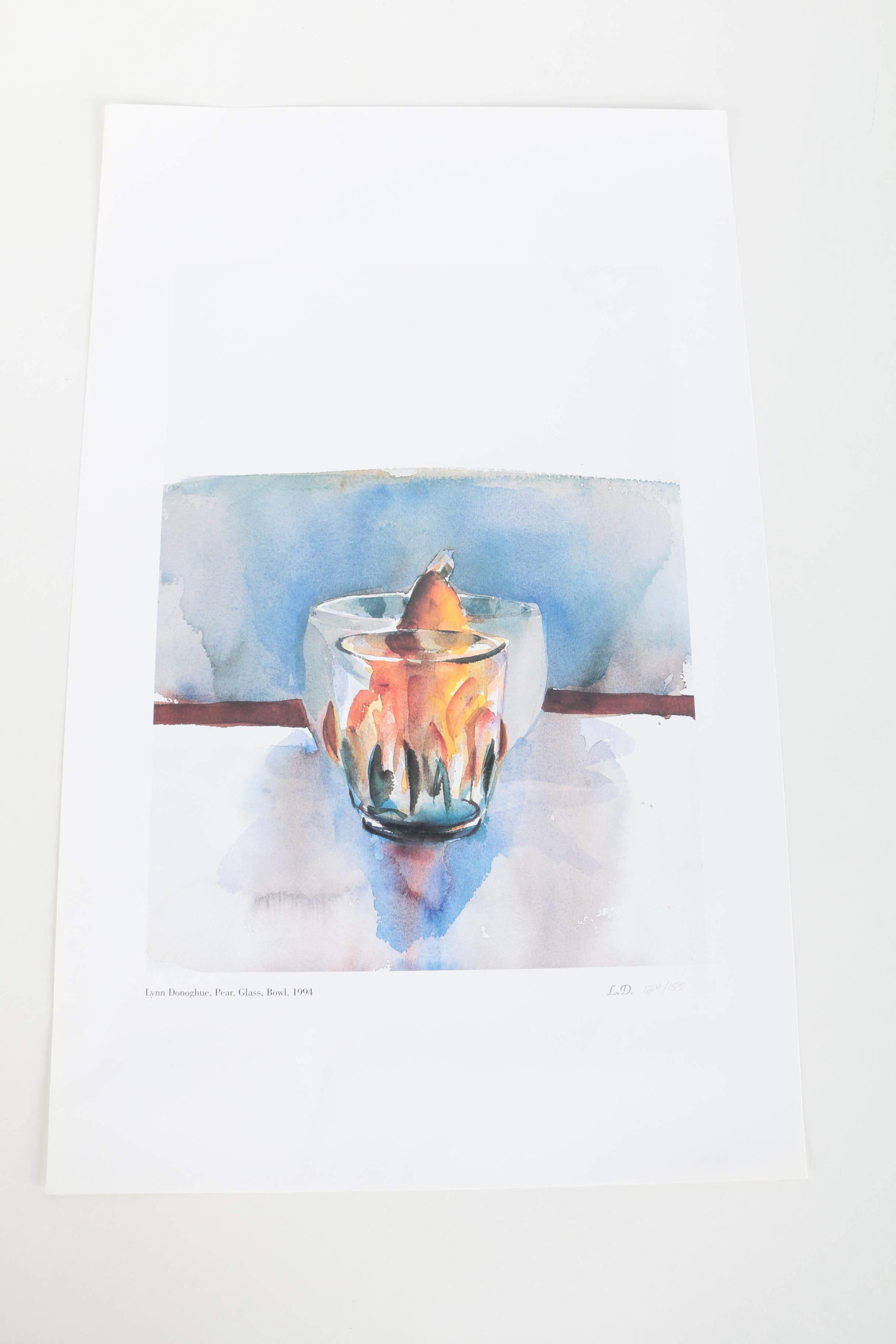 Limited Edition Offset Lithographs After Lynn Donoghue of Pears and Flowers