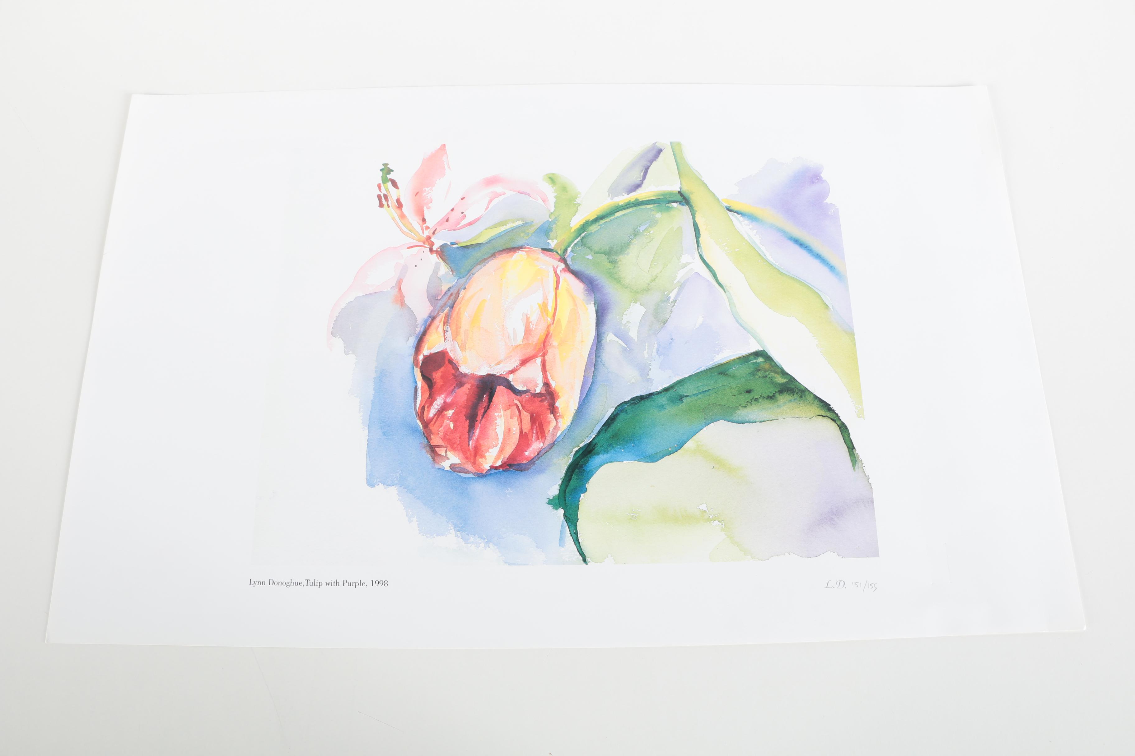 Limited Edition Offset Lithographs After Lynn Donoghue of Pears and Flowers