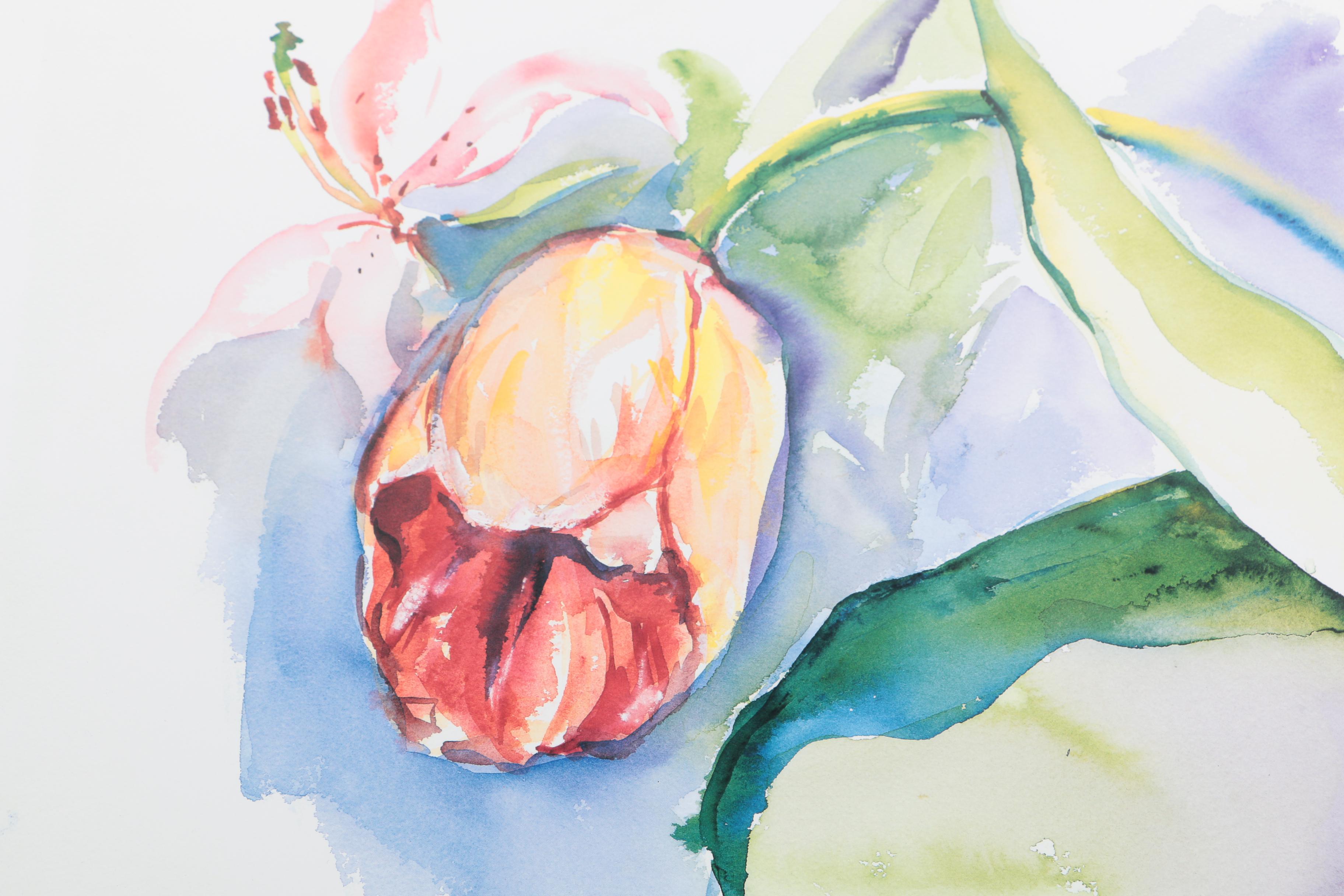 Limited Edition Offset Lithographs After Lynn Donoghue of Pears and Flowers