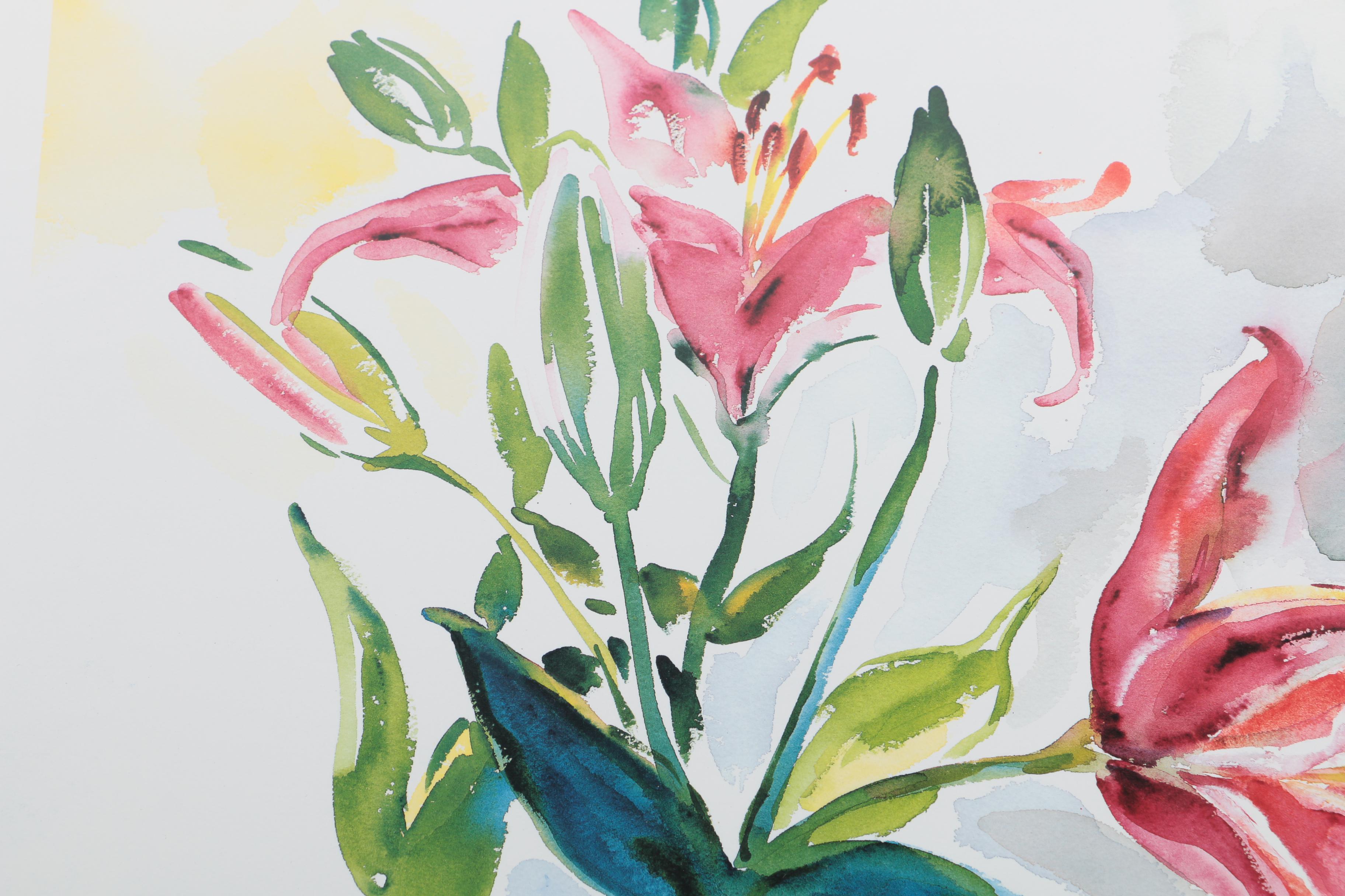 Limited Edition Offset Lithographs After Lynn Donoghue of Pears and Flowers
