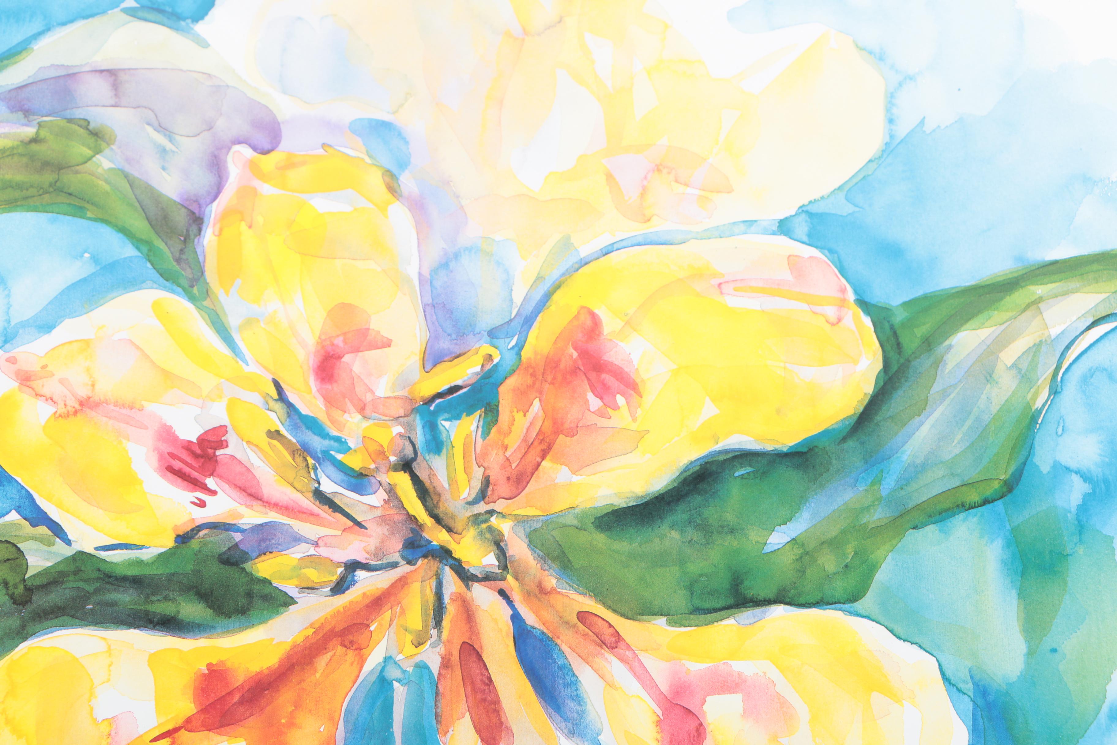Limited Edition Offset Lithographs After Lynn Donoghue of Pears and Flowers