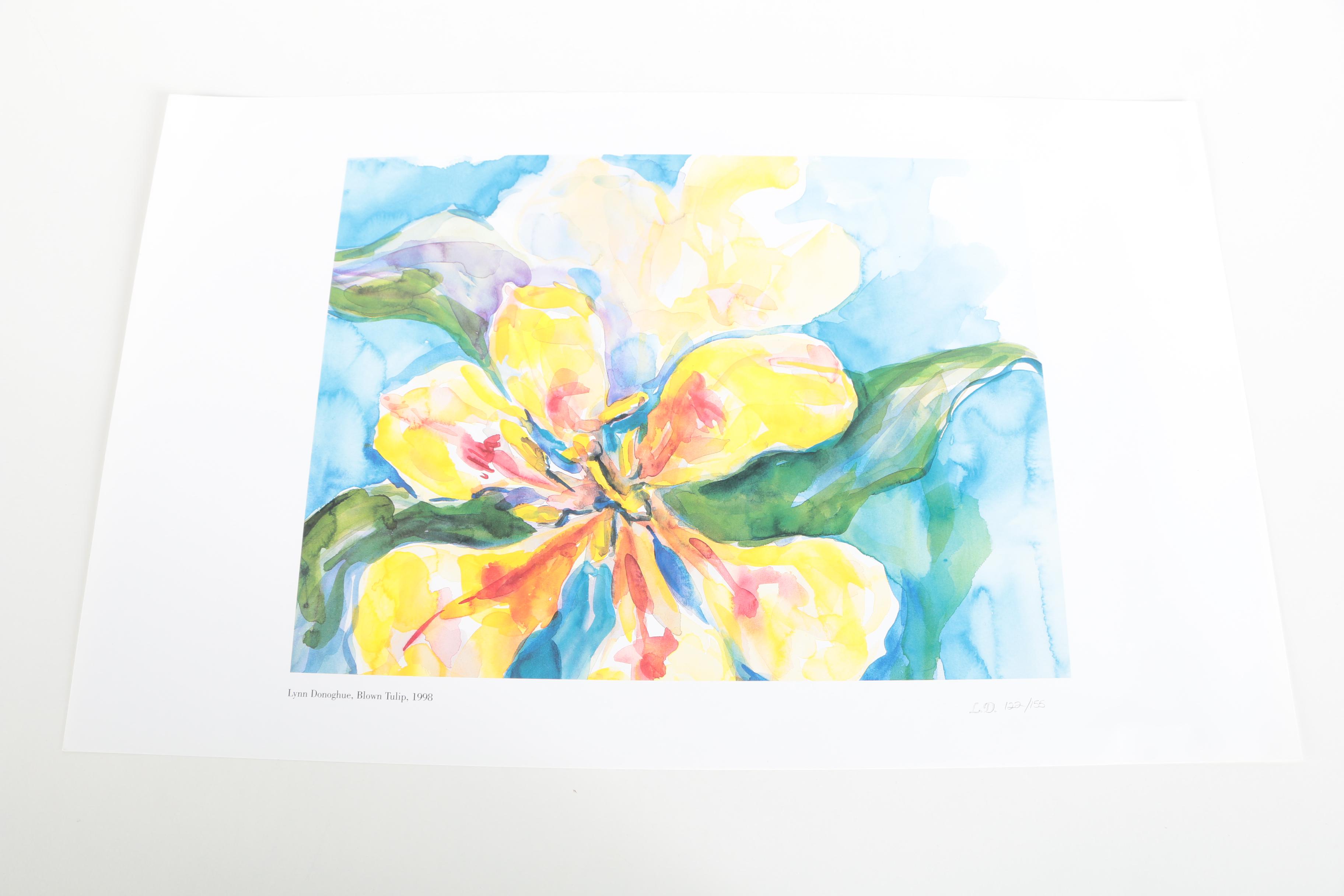 Limited Edition Offset Lithographs After Lynn Donoghue of Pears and Flowers