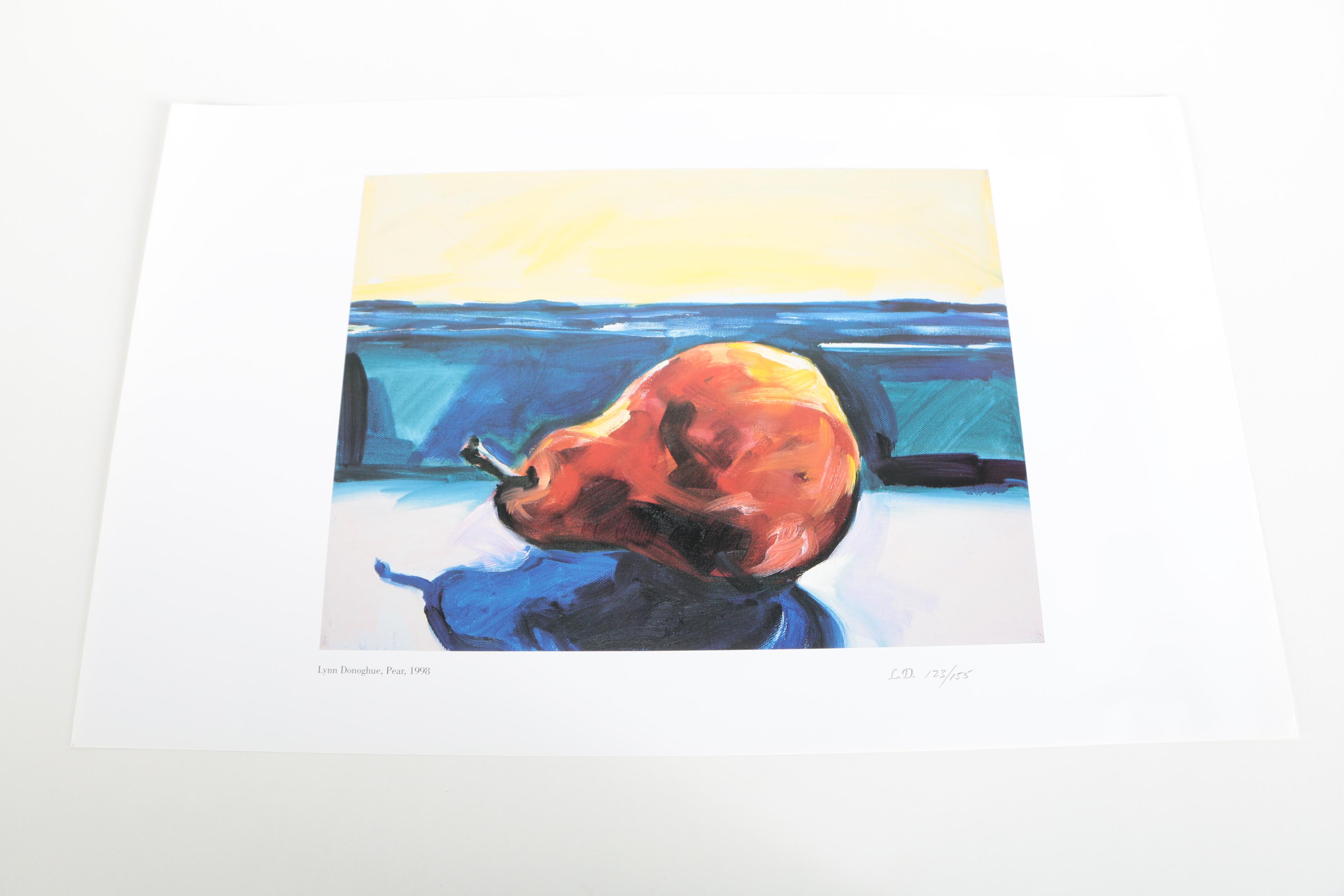 Limited Edition Offset Lithographs After Lynn Donoghue of Pears and Flowers