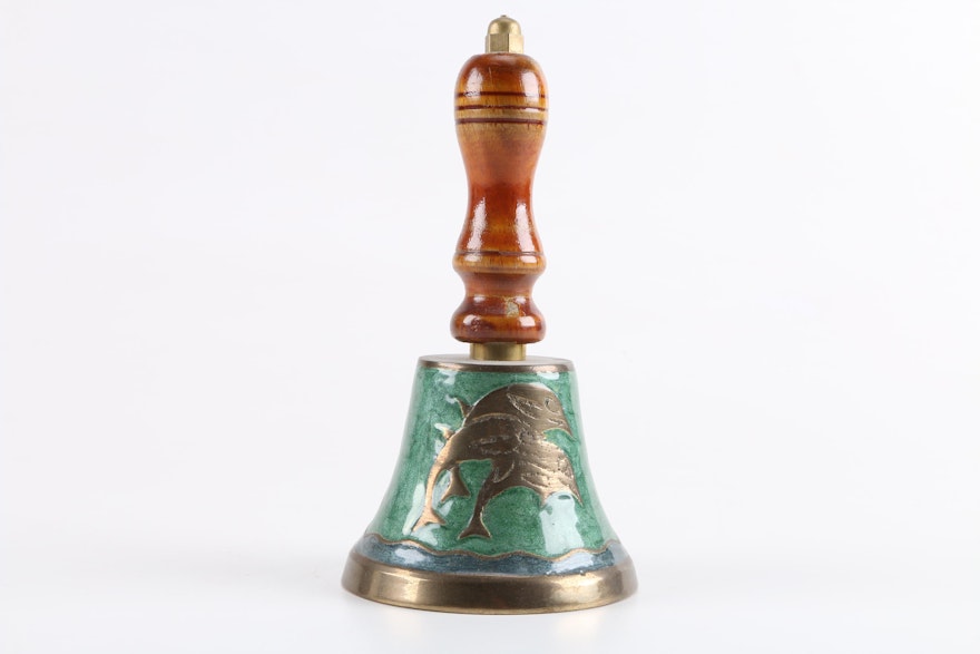 Enameled Brass Hand Bell