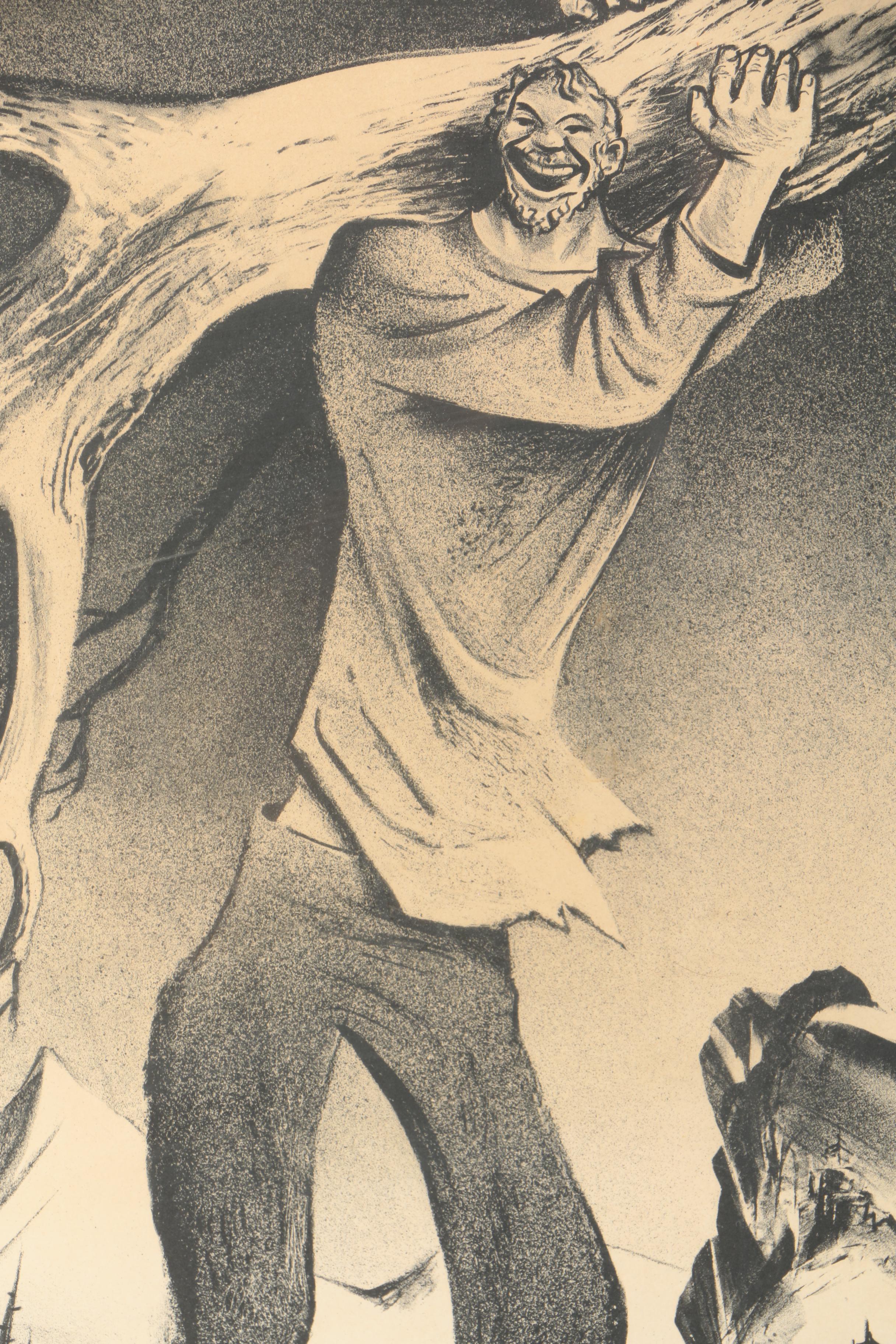 William Gropper Limited Edition Lithograph "Paul Bunyan"