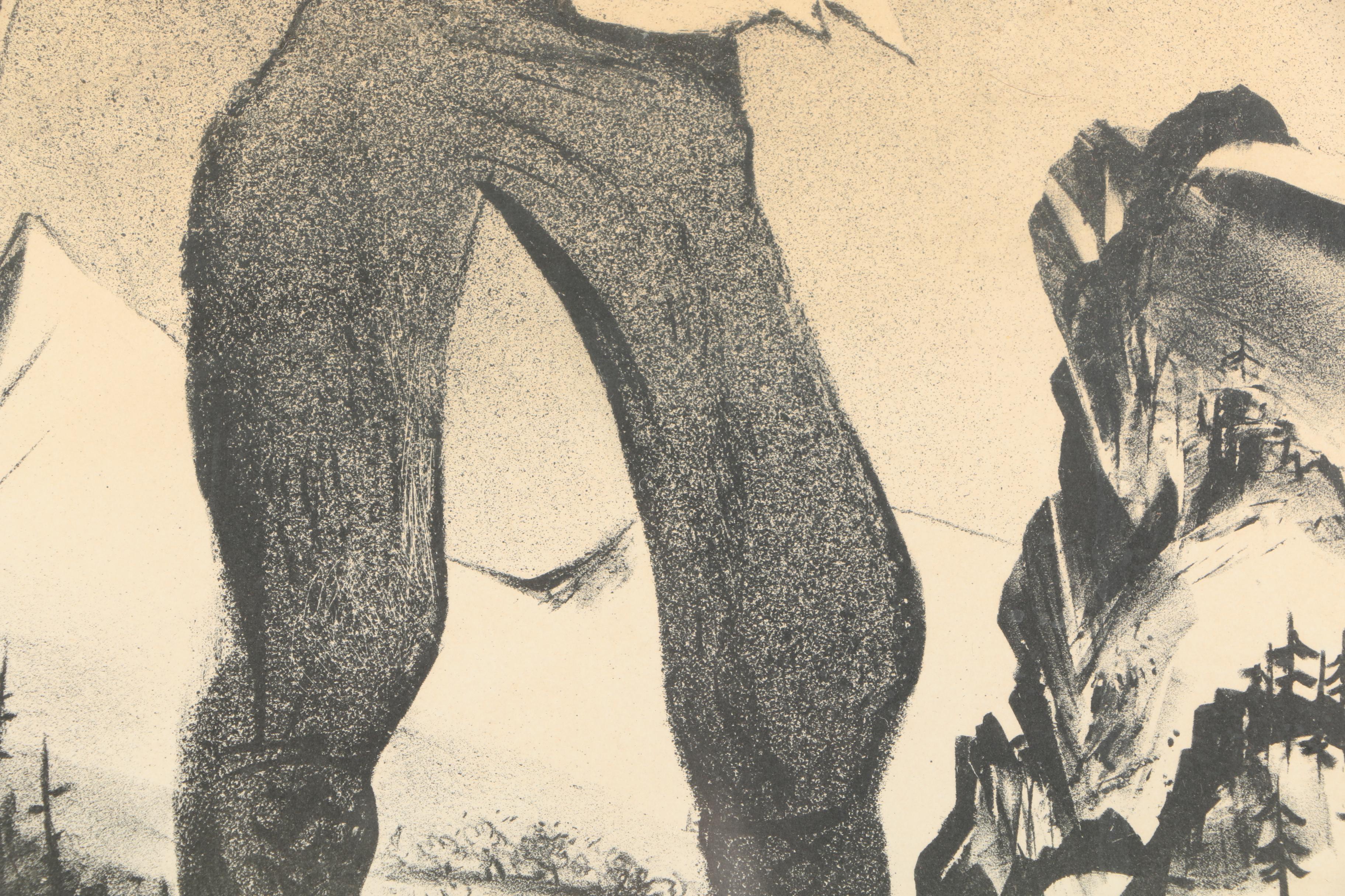 William Gropper Limited Edition Lithograph "Paul Bunyan"
