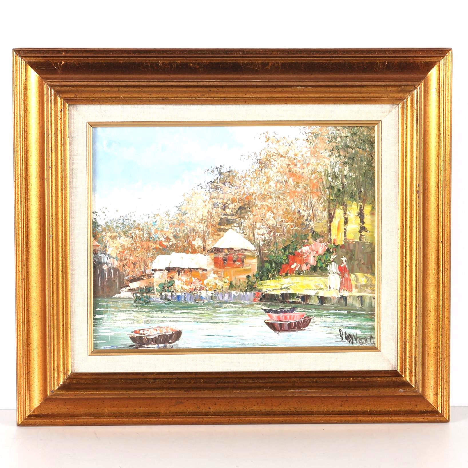 Burnett Oil Painting On Canvas of Harbor Scene