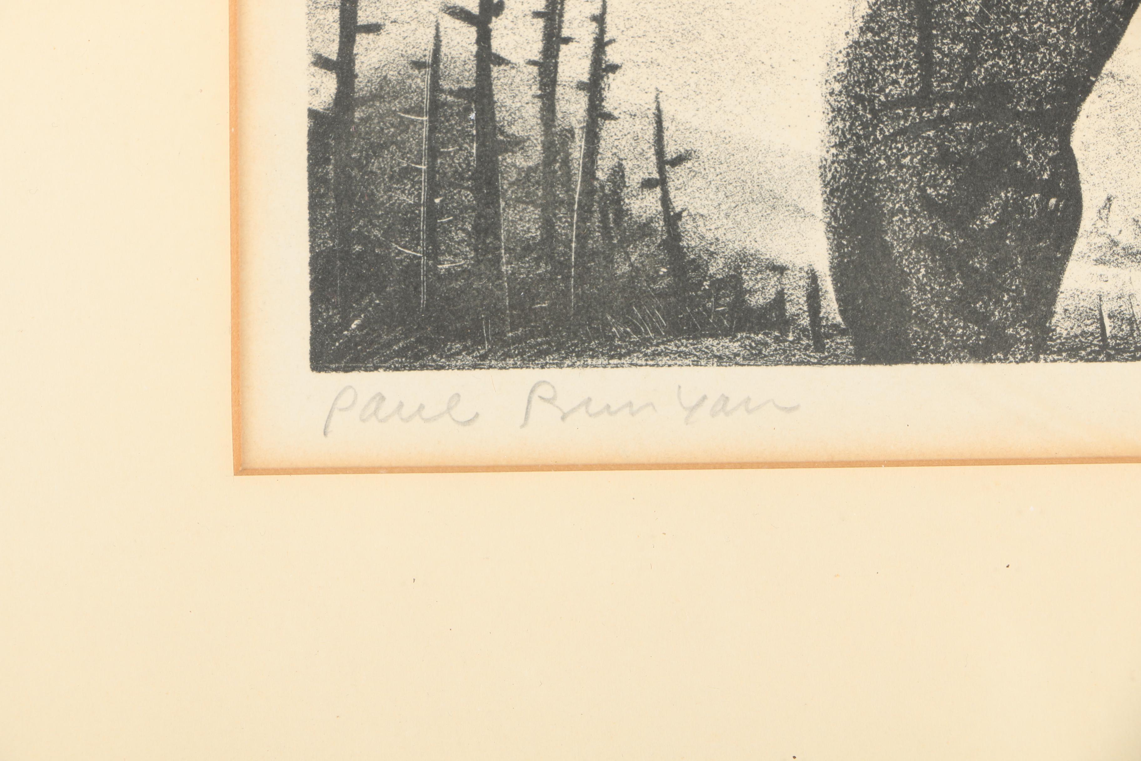 William Gropper Limited Edition Lithograph "Paul Bunyan"
