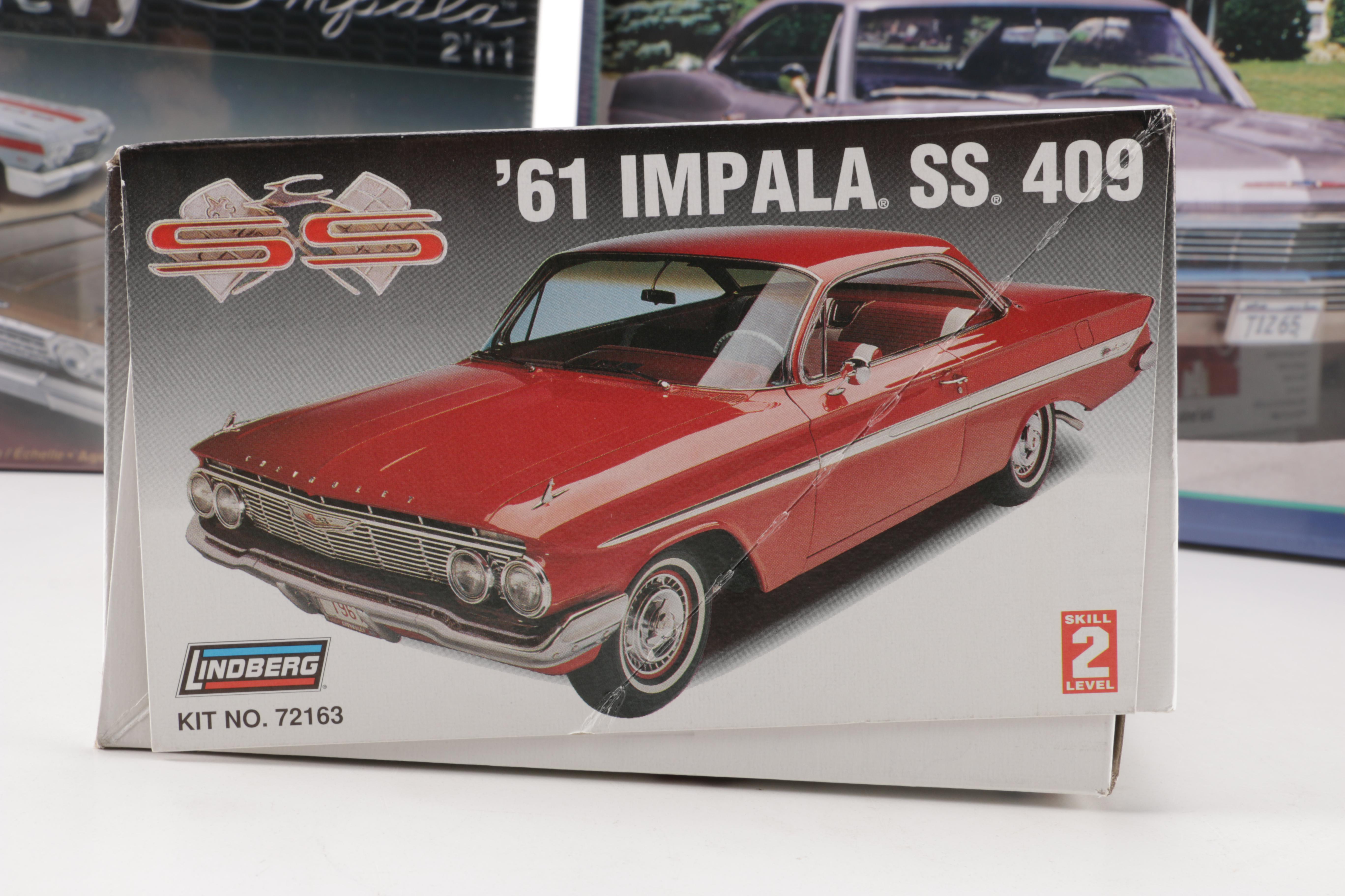 Assortment of Chevy Impala Model Kits and Die-Cast Cars