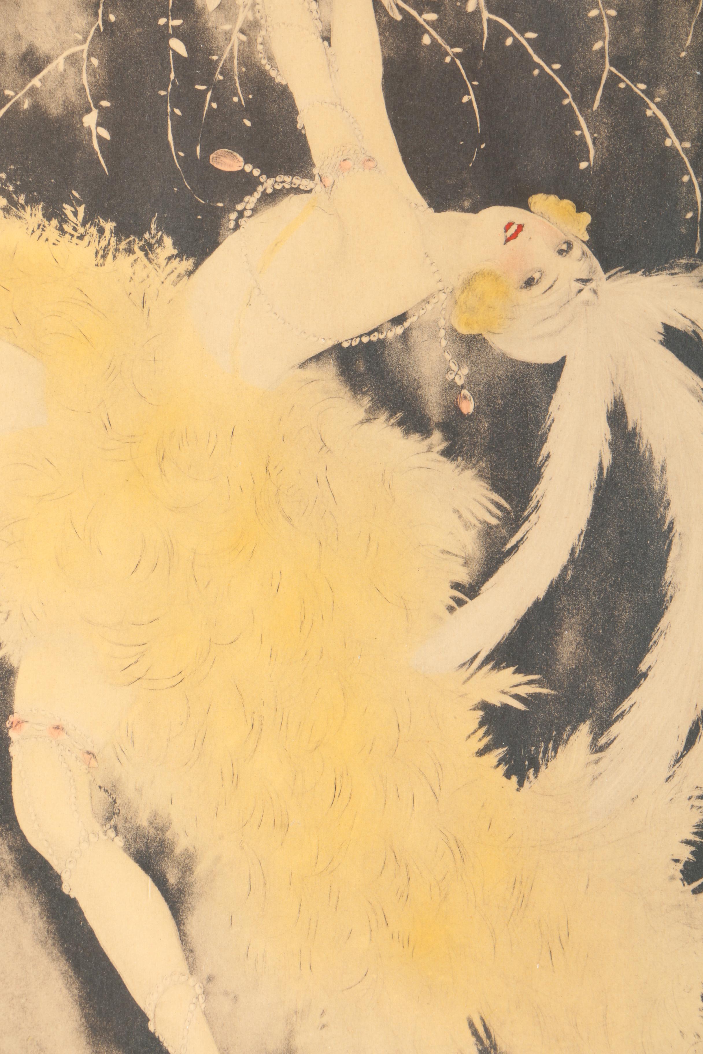 Lithograph After Louis Icart's Illustration of a Dancer