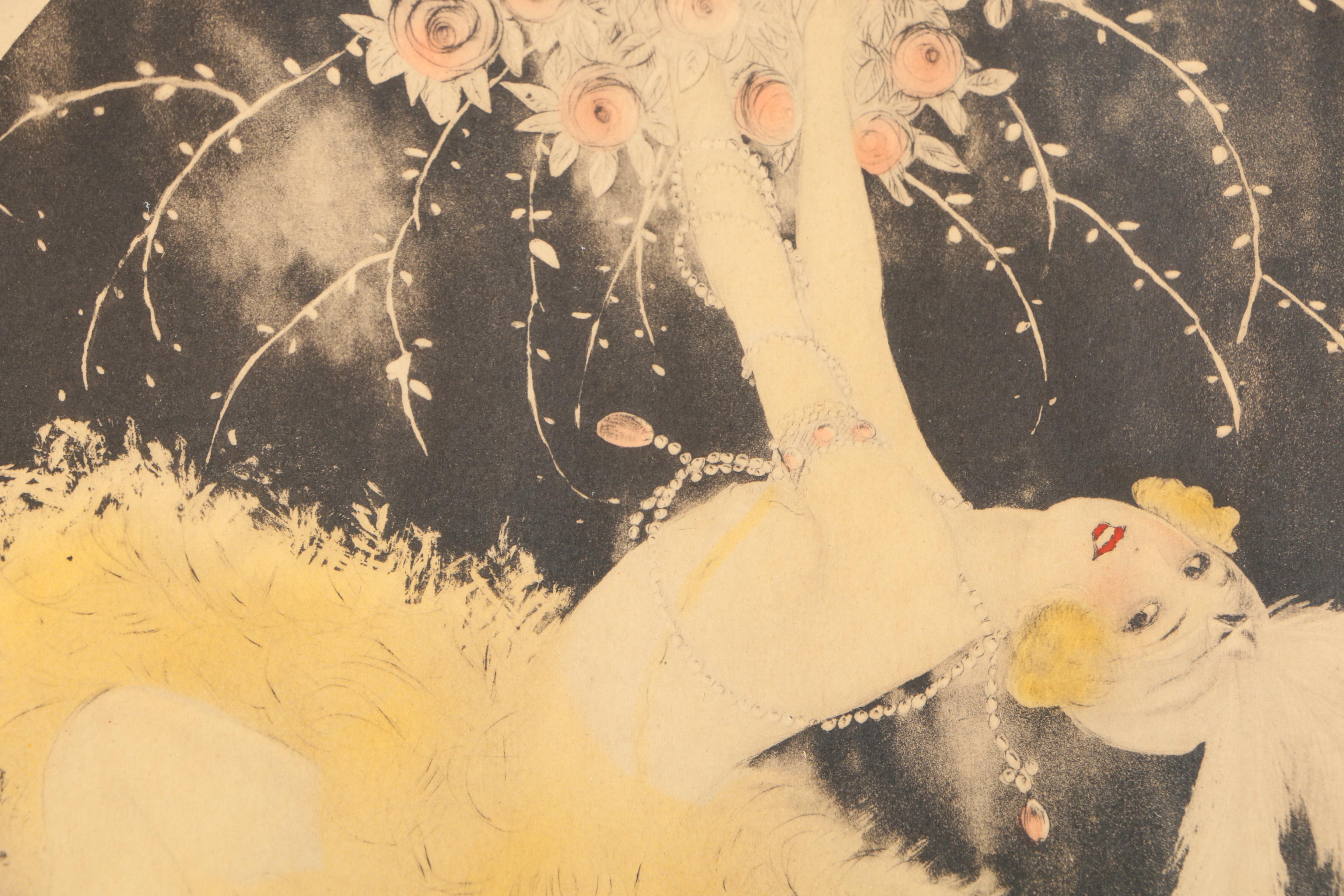 Lithograph After Louis Icart's Illustration of a Dancer