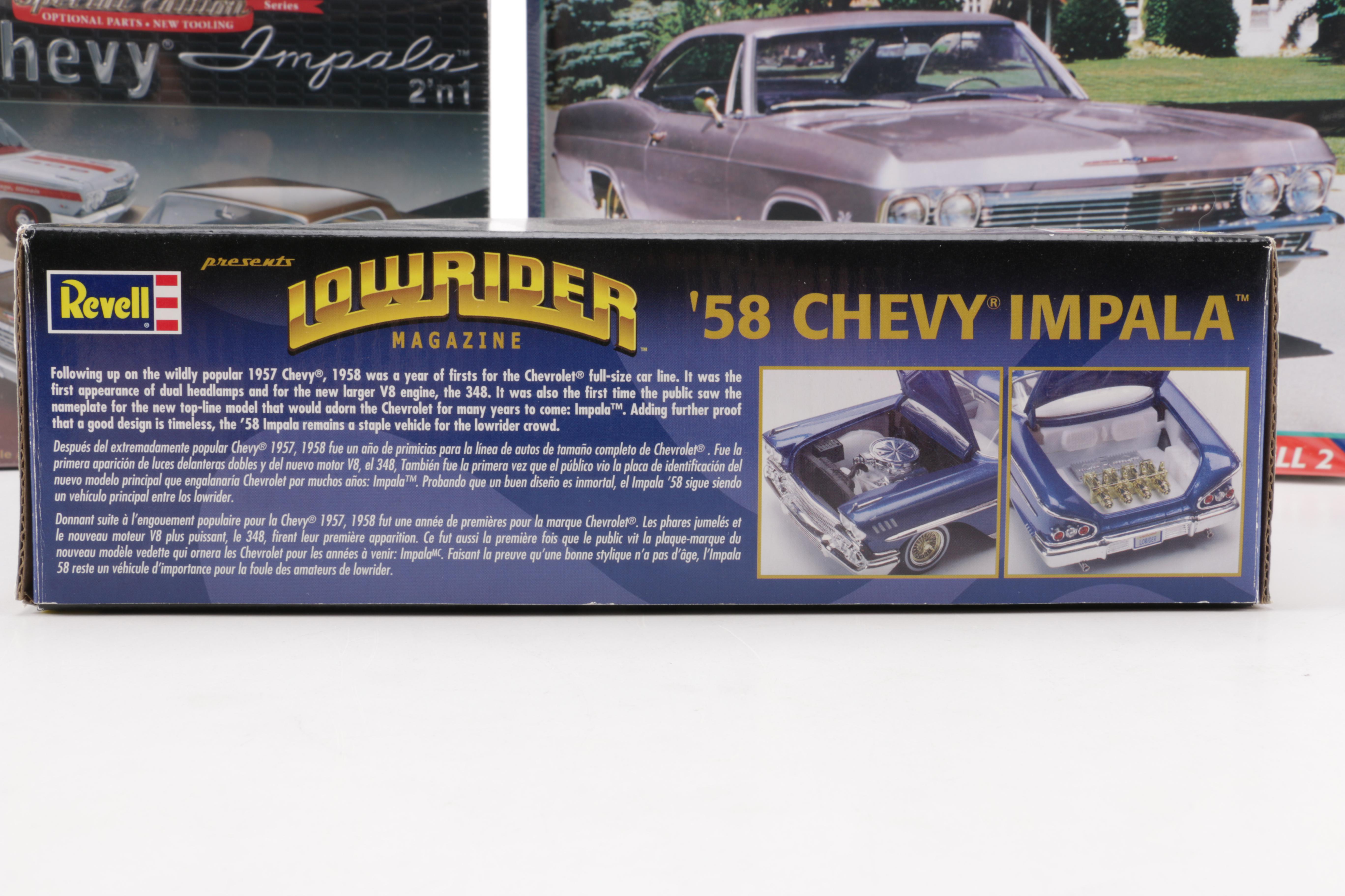 Assortment of Chevy Impala Model Kits and Die-Cast Cars