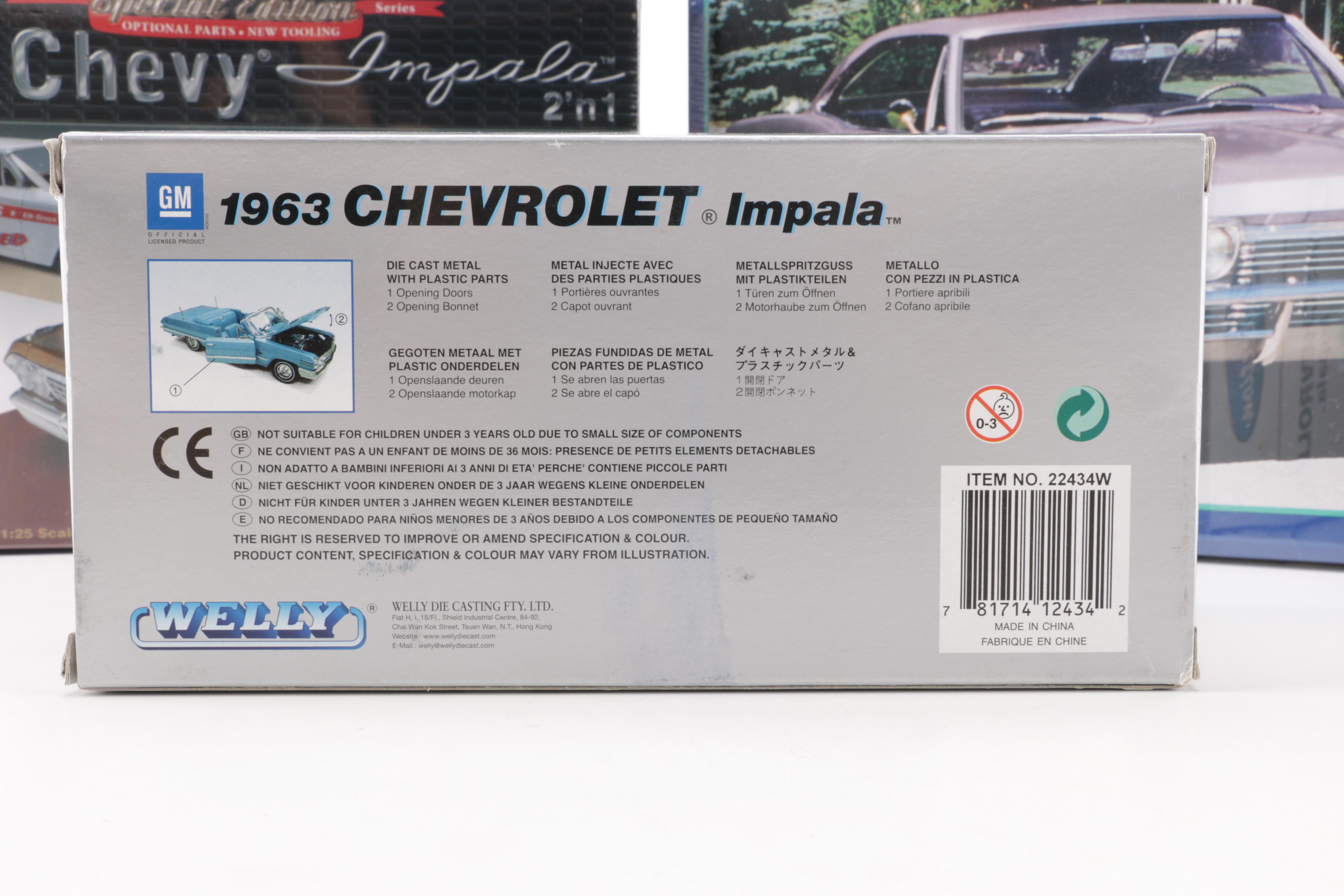 Assortment of Chevy Impala Model Kits and Die-Cast Cars