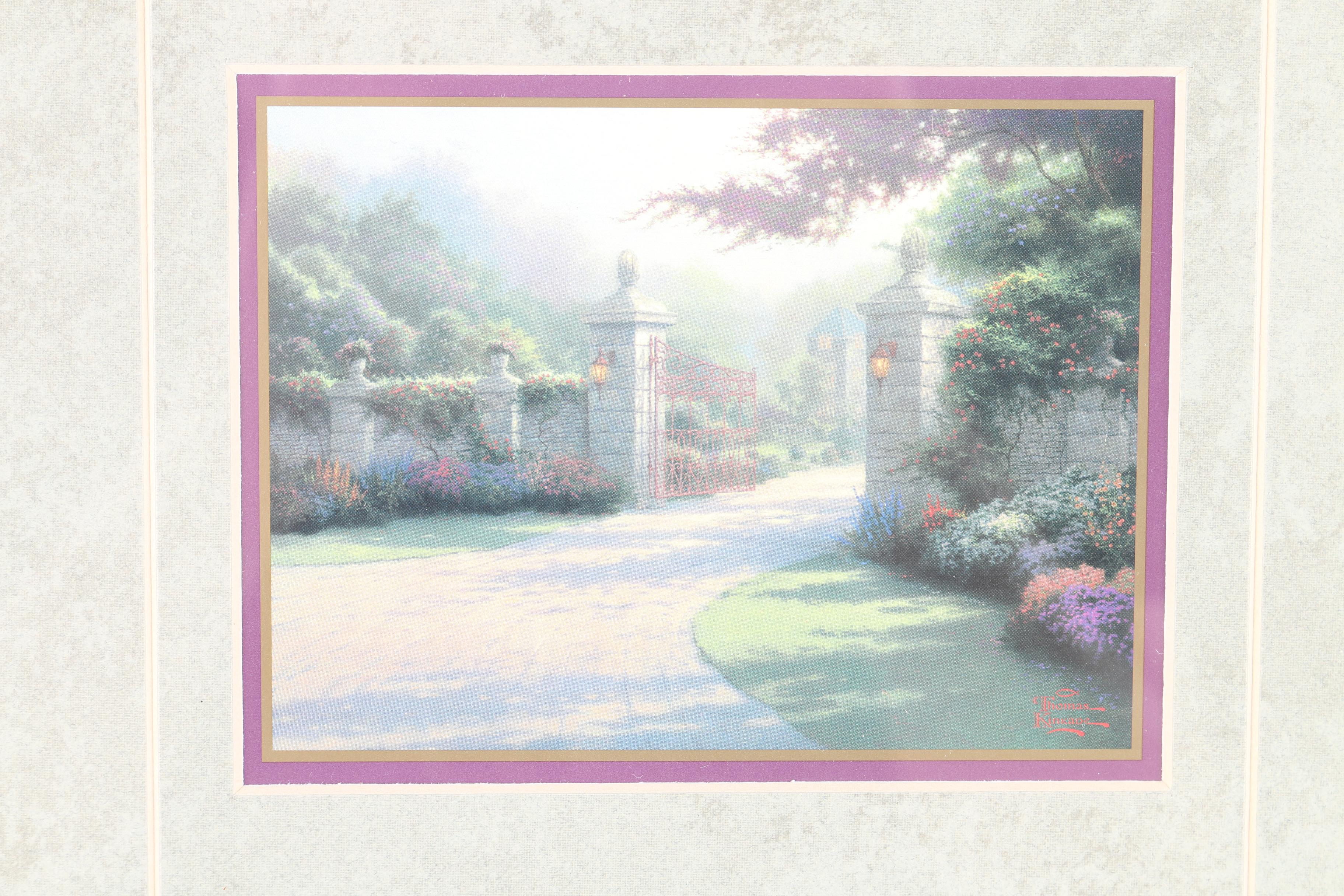 Offset Lithograph Triptych After Thomas Kinkade "Passages of Summer"