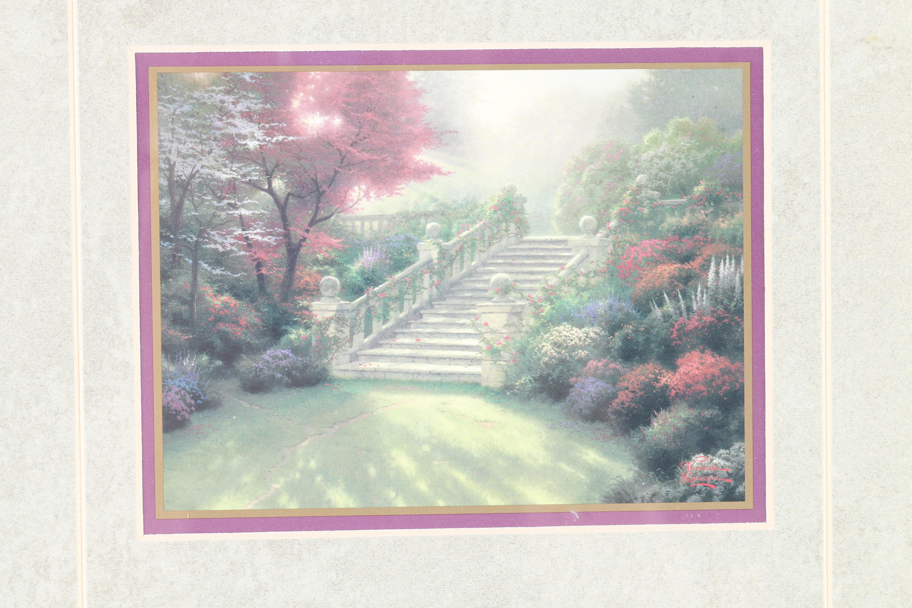 Offset Lithograph Triptych After Thomas Kinkade "Passages of Summer"