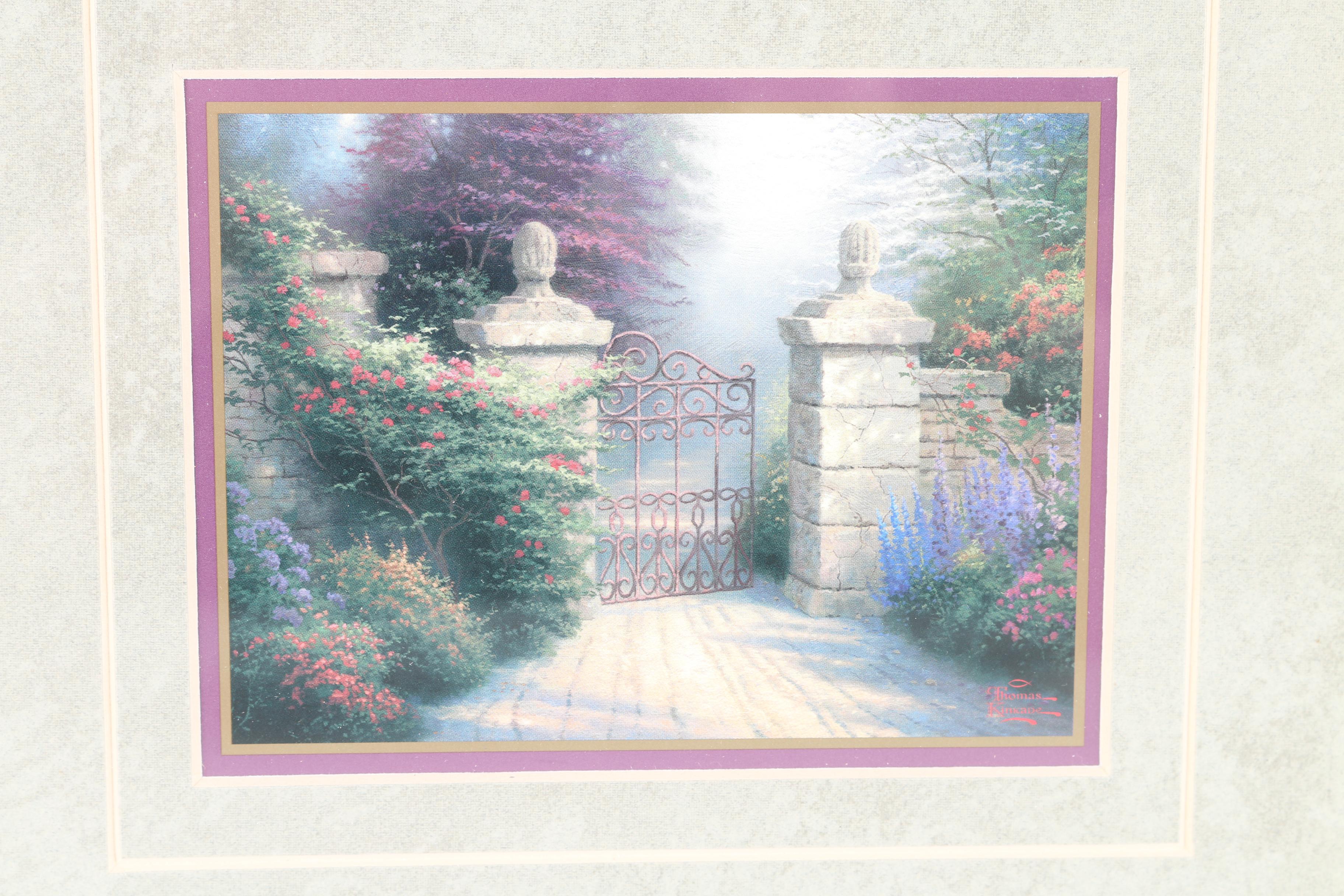 Offset Lithograph Triptych After Thomas Kinkade "Passages of Summer"