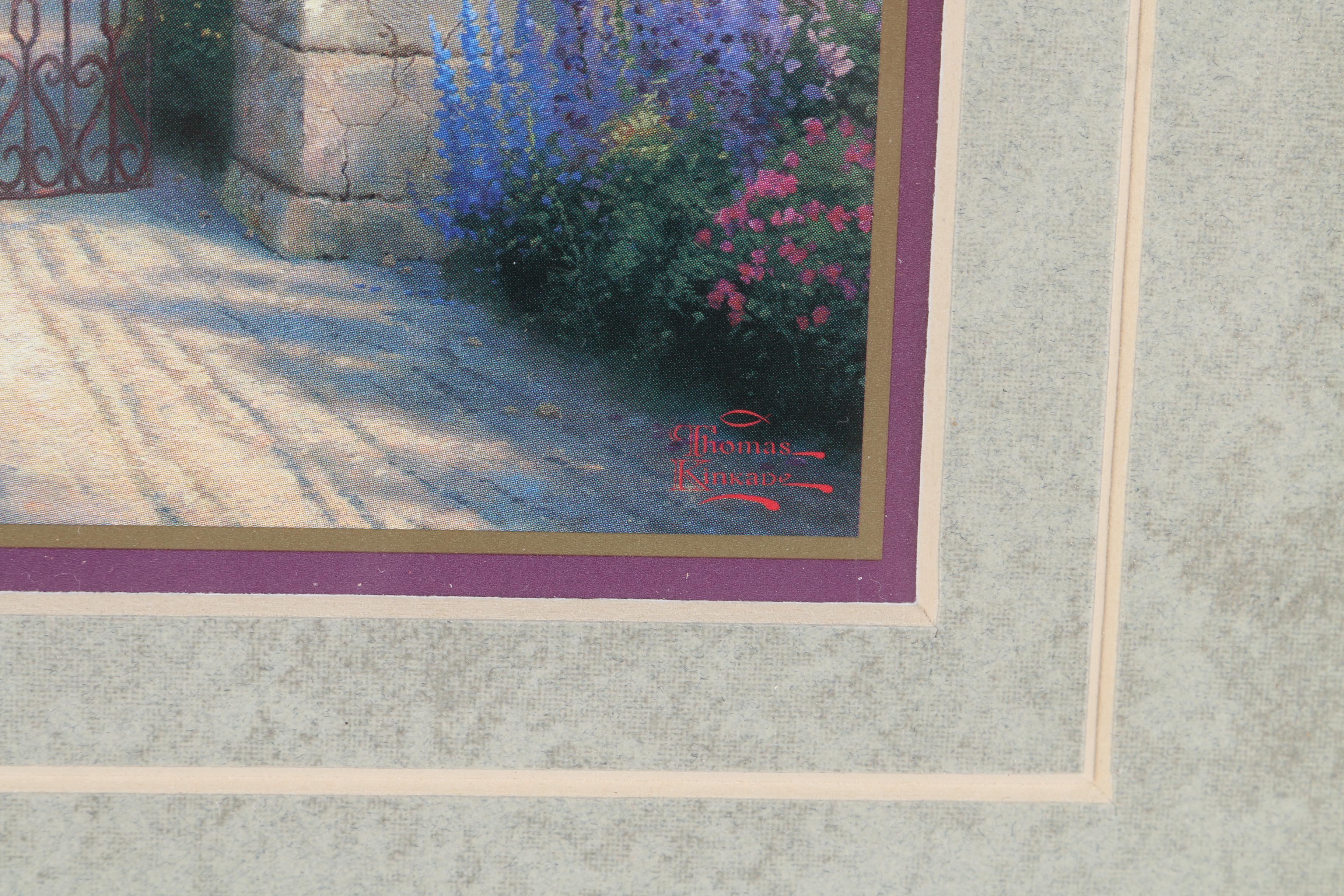 Offset Lithograph Triptych After Thomas Kinkade "Passages of Summer"