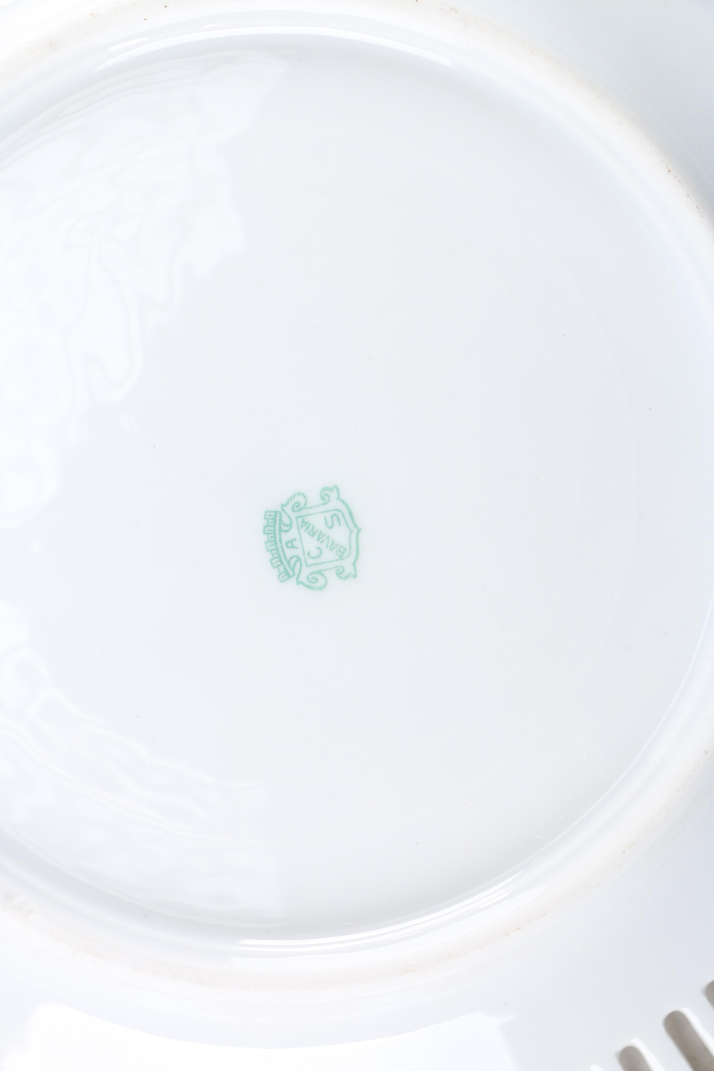 ACS Bavaria Porcelain Pierced Edge Fruit Pattern Bread and Butter Plates