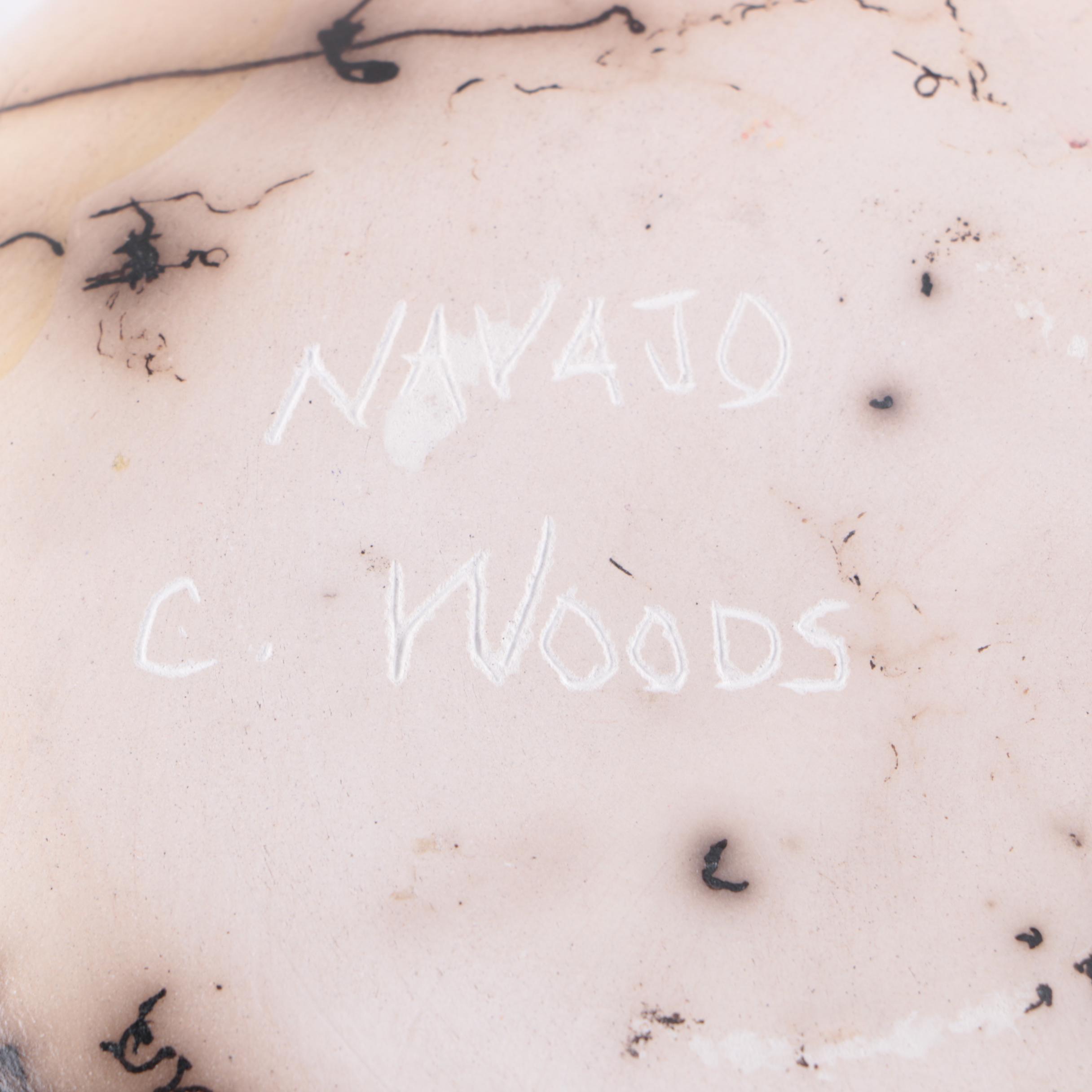 Navajo Pottery Horse Hair Vase from C. Woods