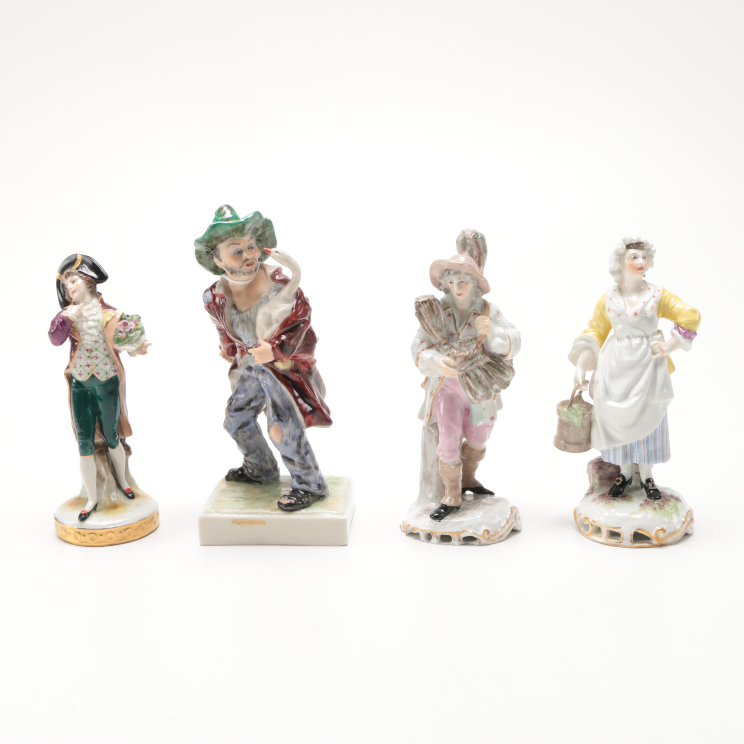 Assortment of Ceramic Figures Including Samson Edme et Cie