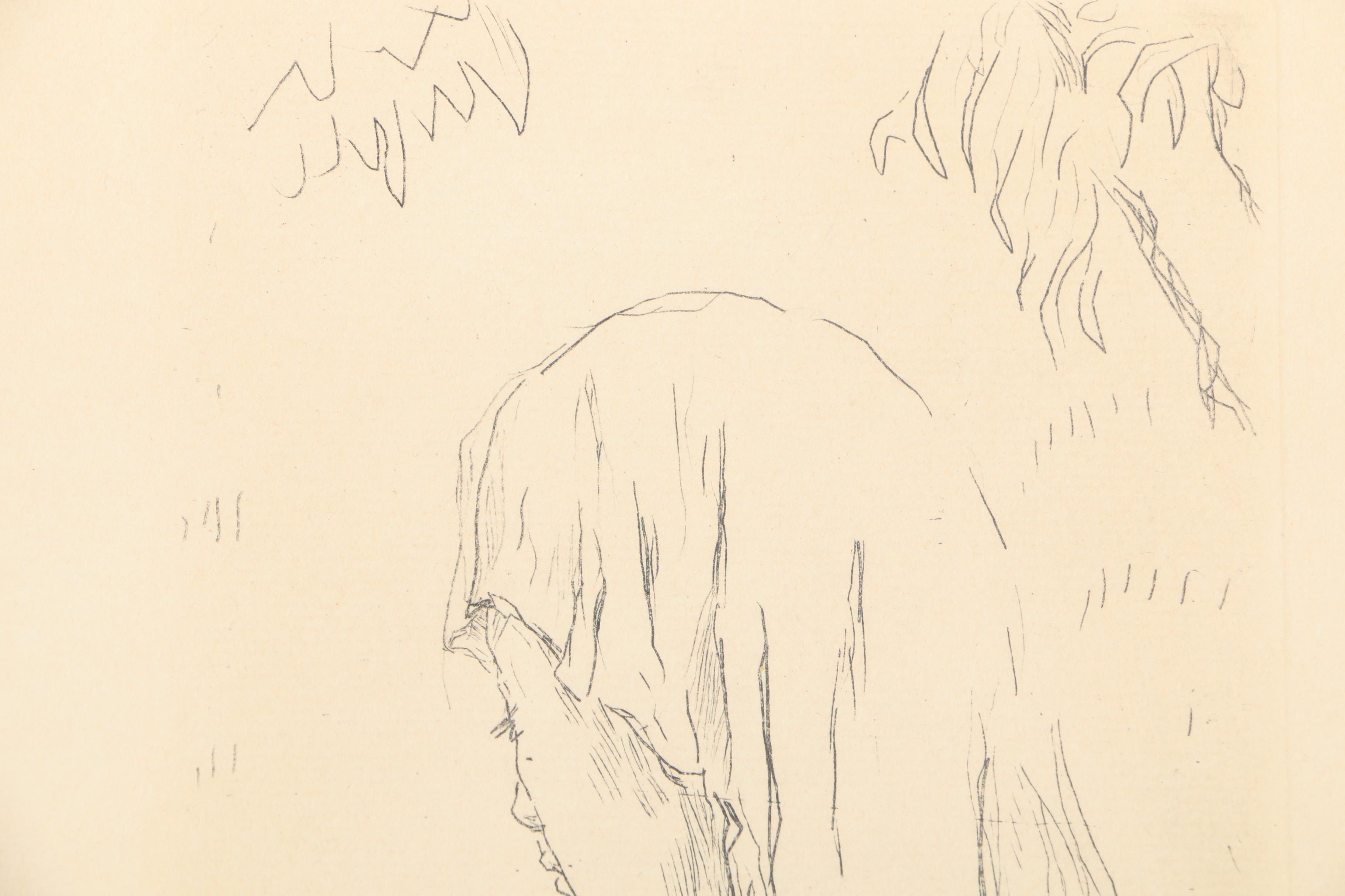 Pierre Bonnard Offset Lithographic Book and Etching "Jeune Fille Lisant"