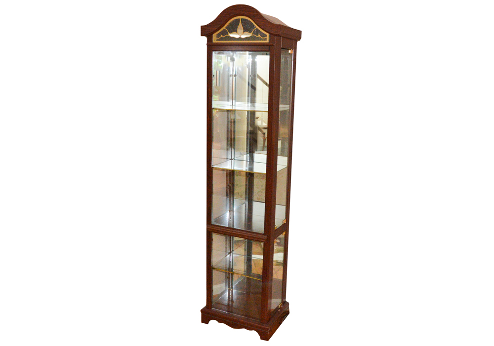 Vintage Lighted Curio Display Cabinet