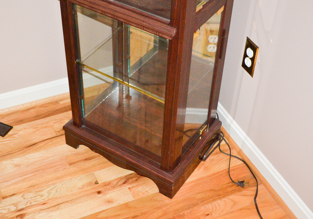 Vintage Lighted Curio Display Cabinet