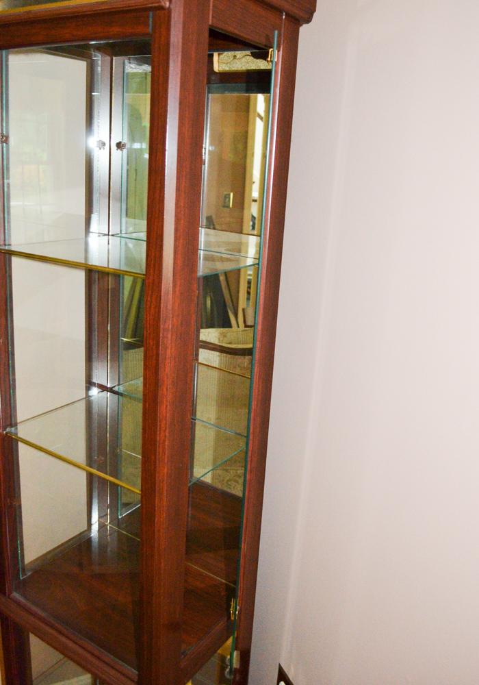 Vintage Lighted Curio Display Cabinet