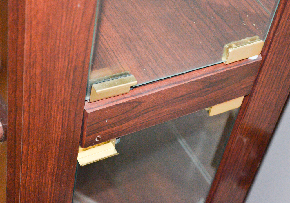 Vintage Lighted Curio Display Cabinet