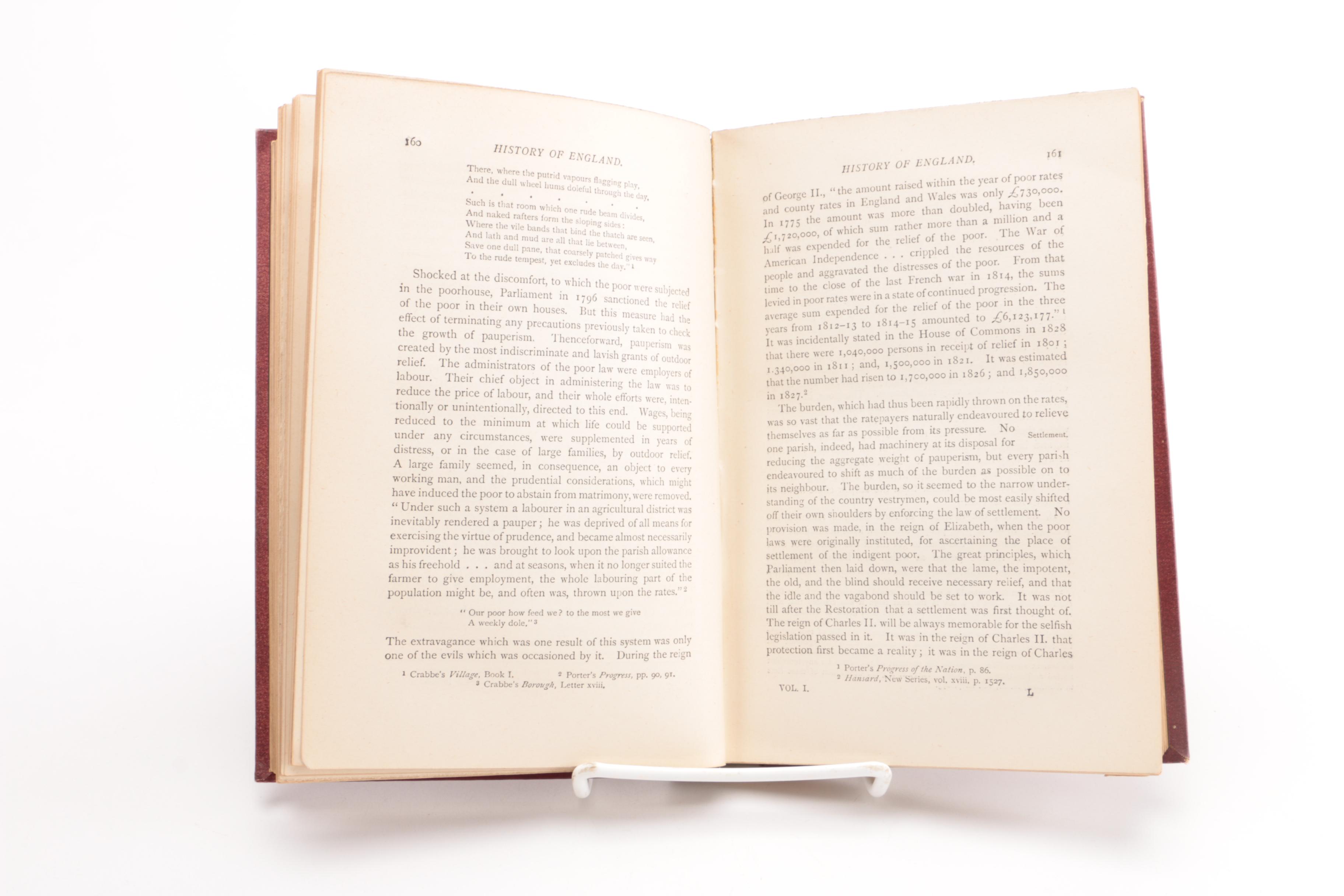 1890 "A History of England From the Conclusion of the Great War in 1815" in Six Volumes