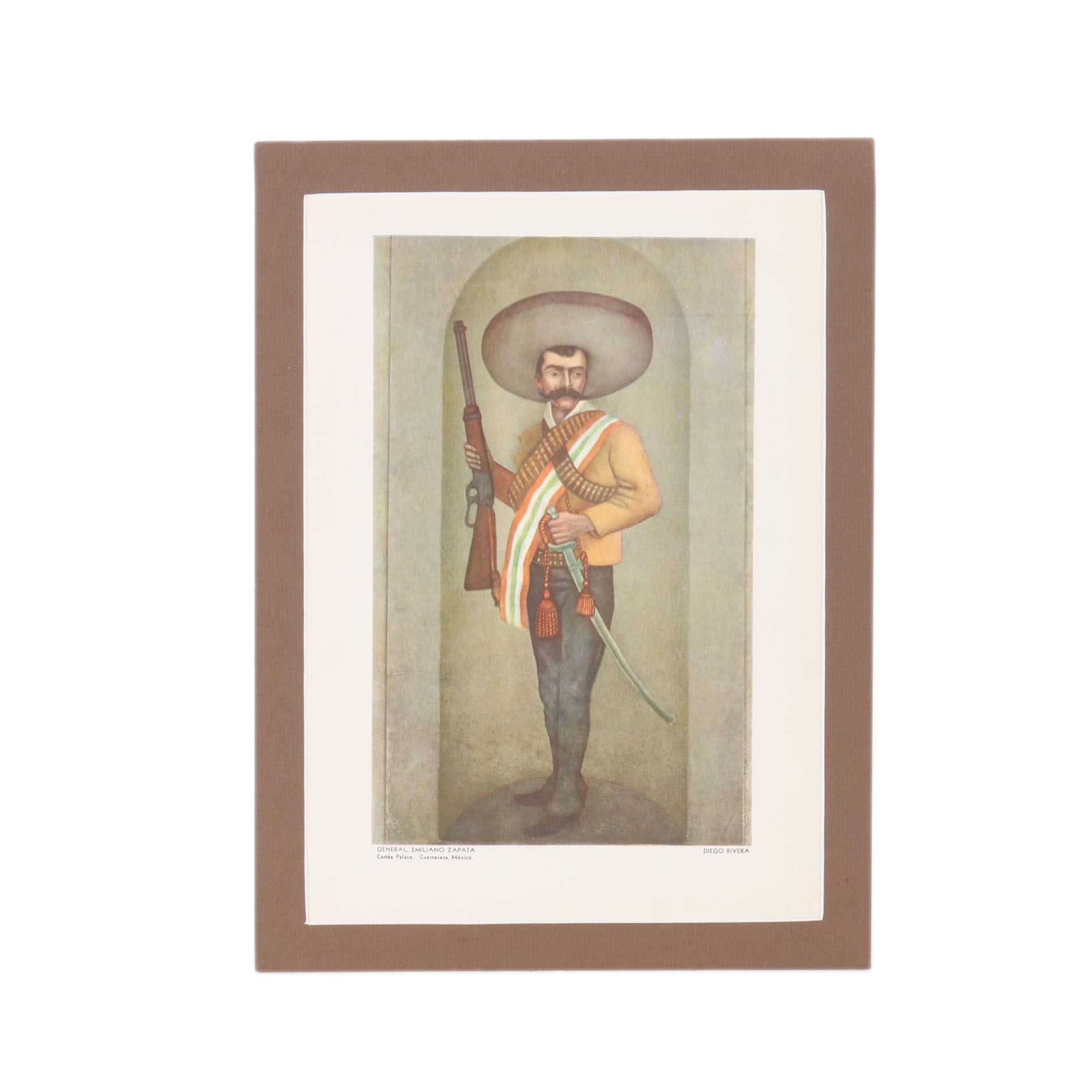 Offset Lithograph After Diego Rivera "General, Emiliano Zapata"