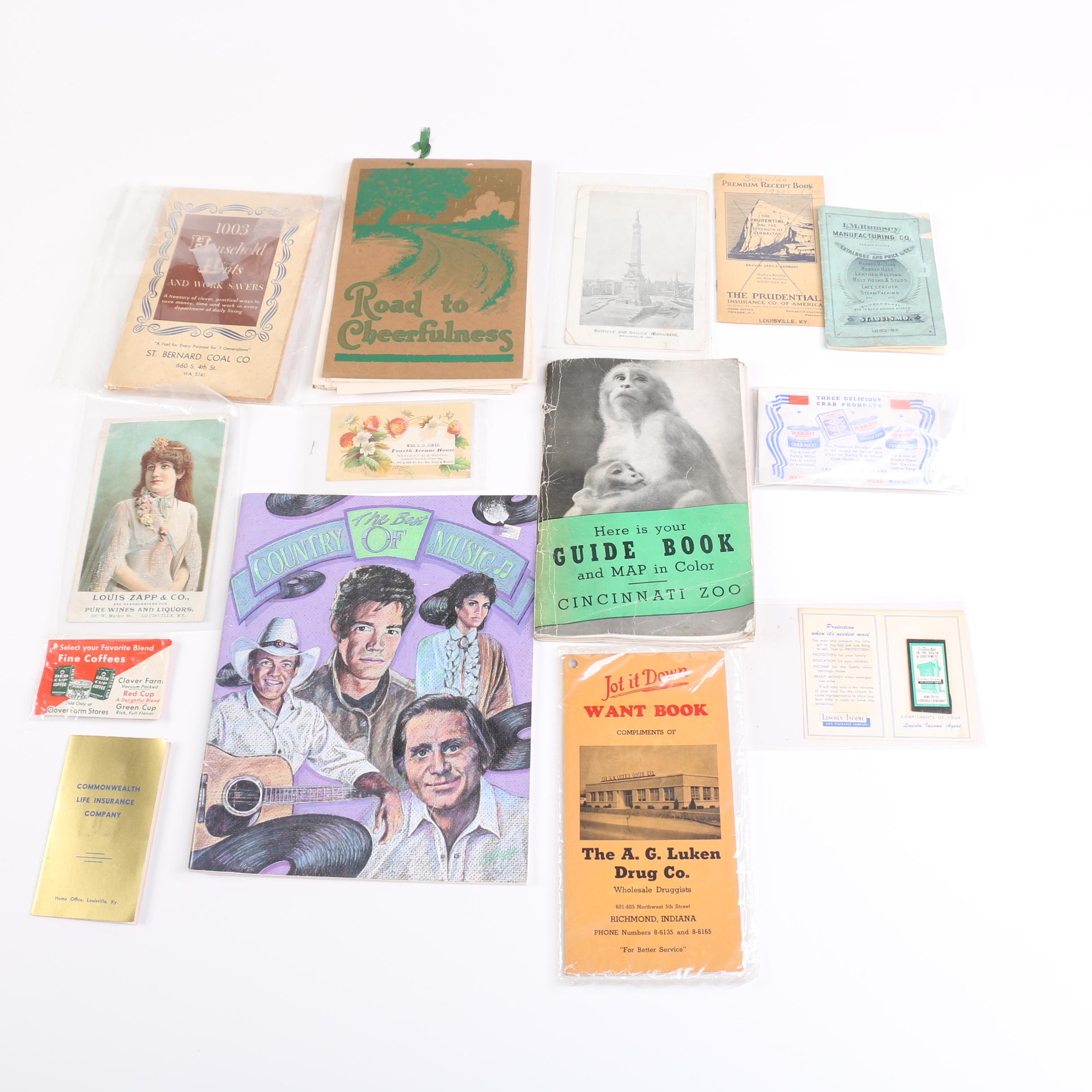 Assortment of Vintage Advertisements and Brochures