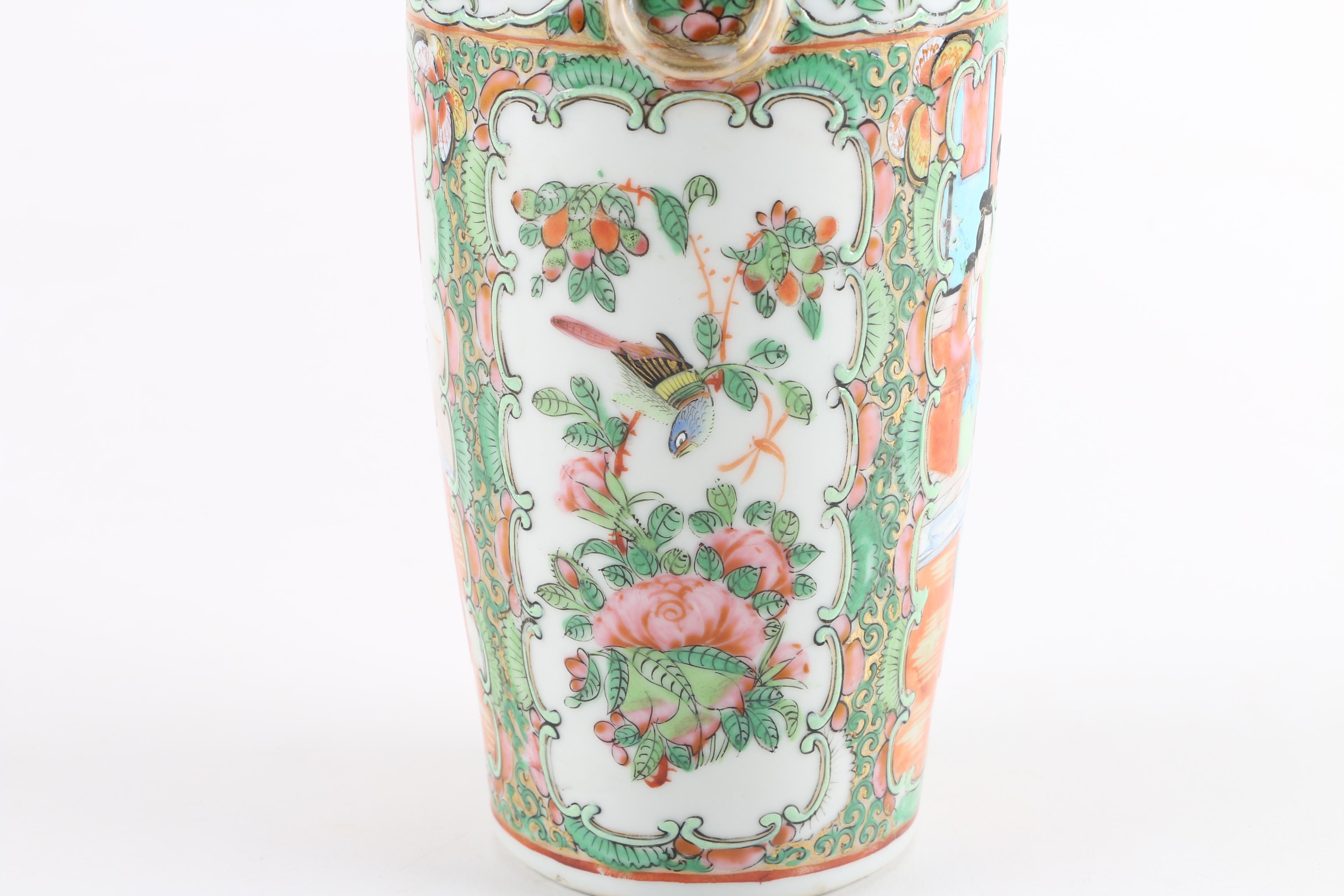 Pair of Chinese Rose Medallion Vases