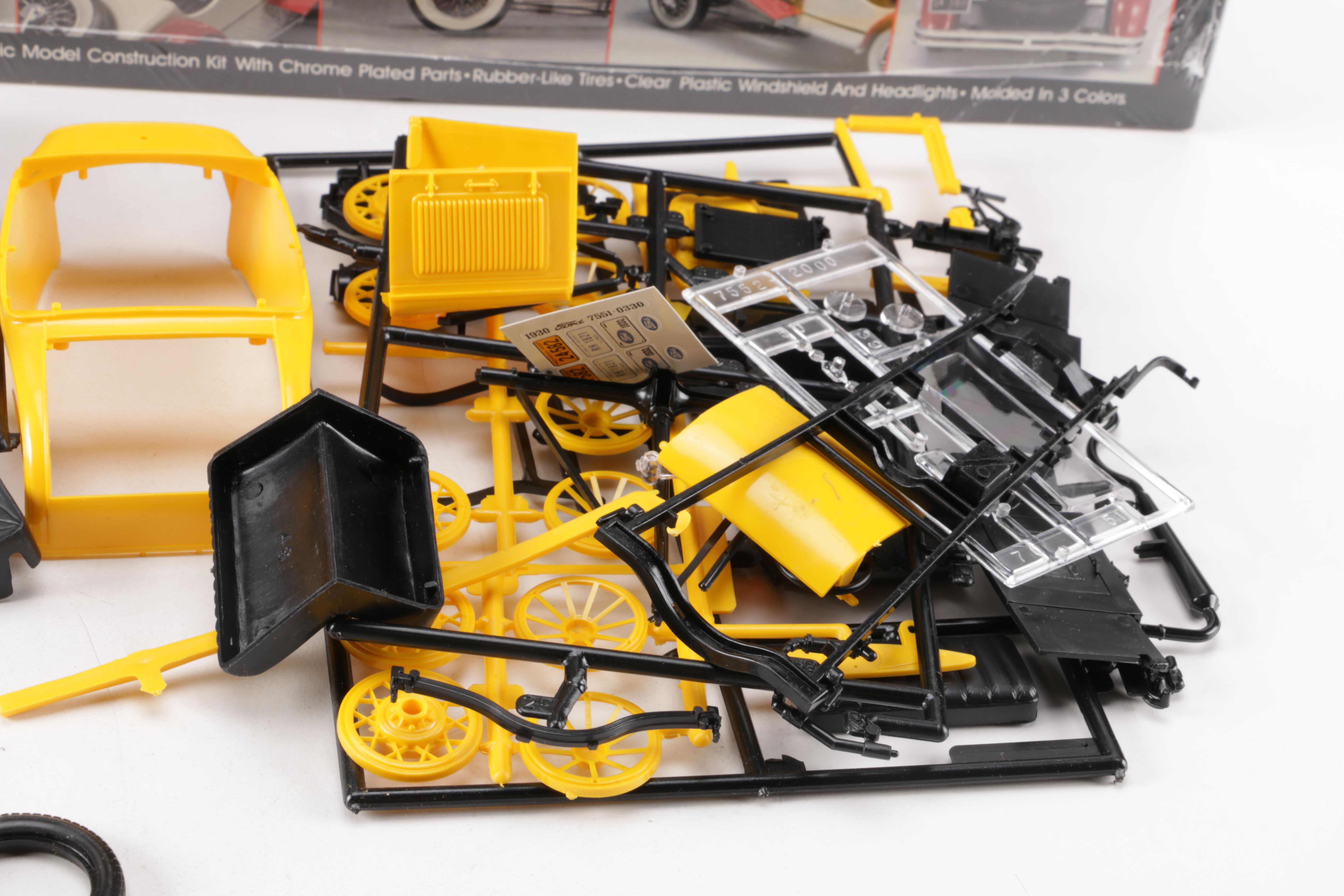 Assorted Model Car Kits Including Monogram, Lindberg, and AMT