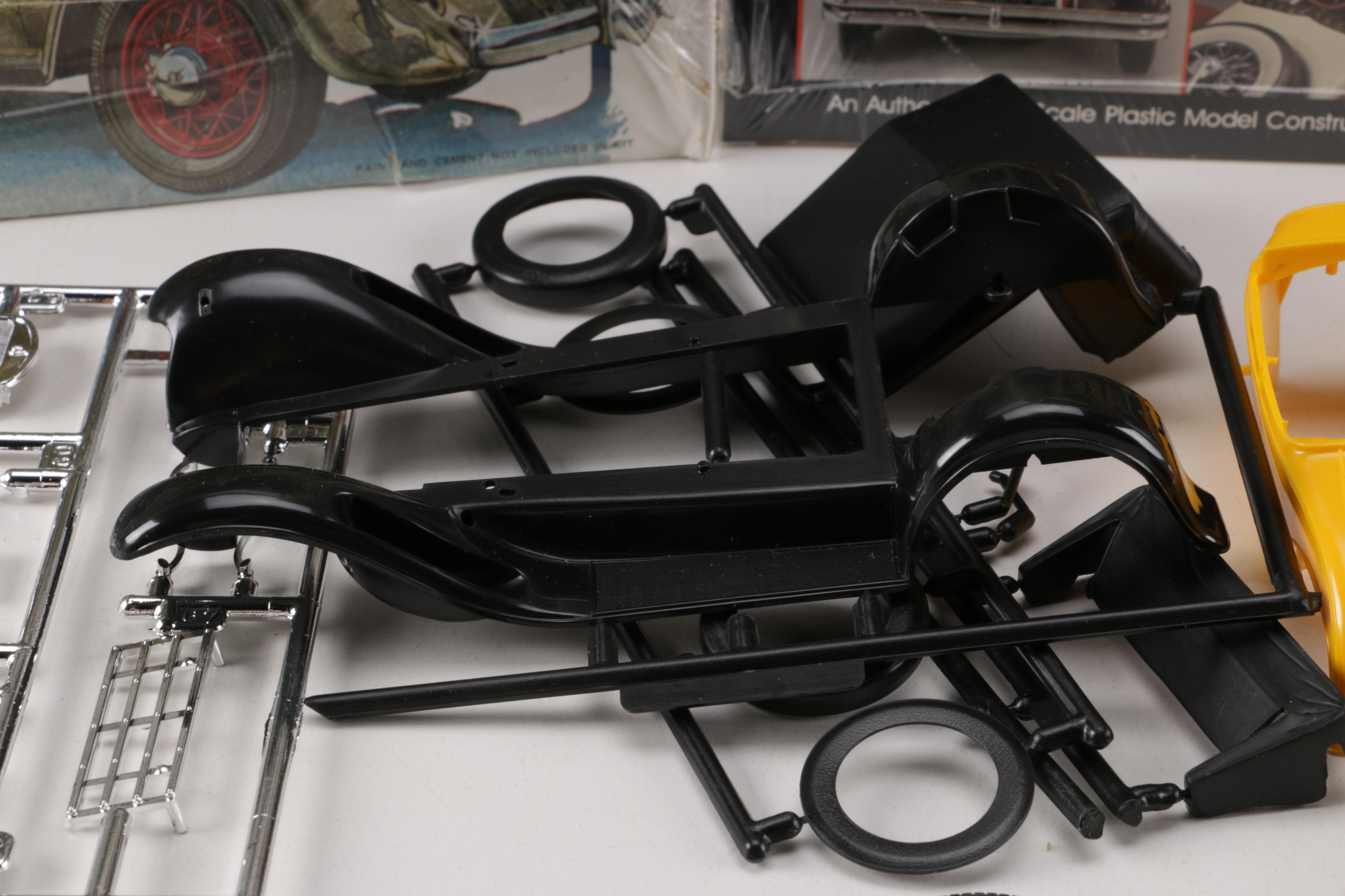 Assorted Model Car Kits Including Monogram, Lindberg, and AMT